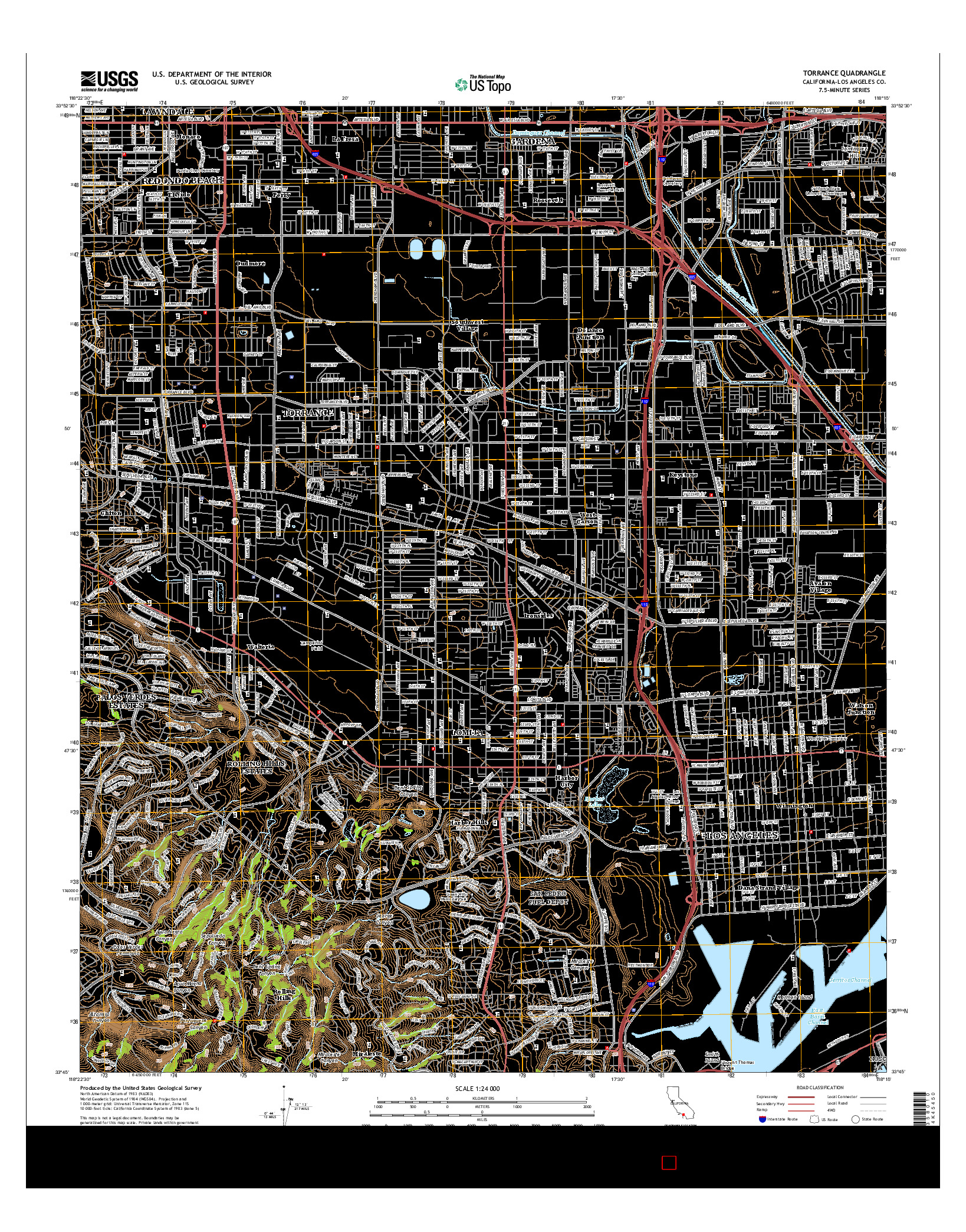 USGS US TOPO 7.5-MINUTE MAP FOR TORRANCE, CA 2015