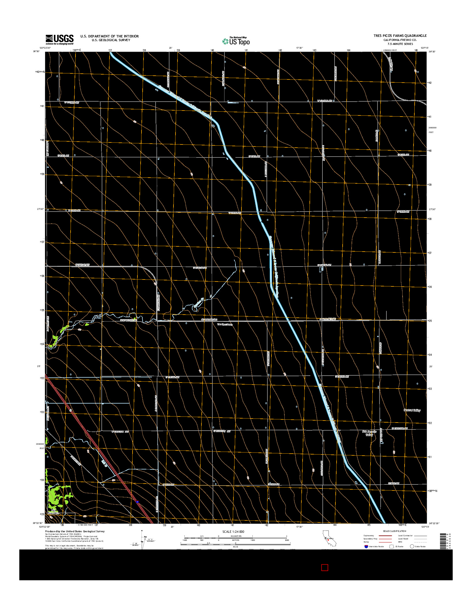 USGS US TOPO 7.5-MINUTE MAP FOR TRES PICOS FARMS, CA 2015
