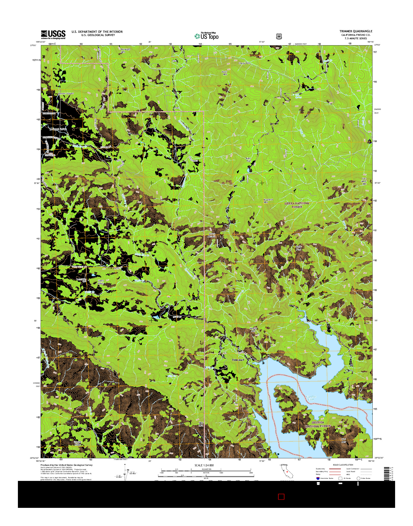 USGS US TOPO 7.5-MINUTE MAP FOR TRIMMER, CA 2015