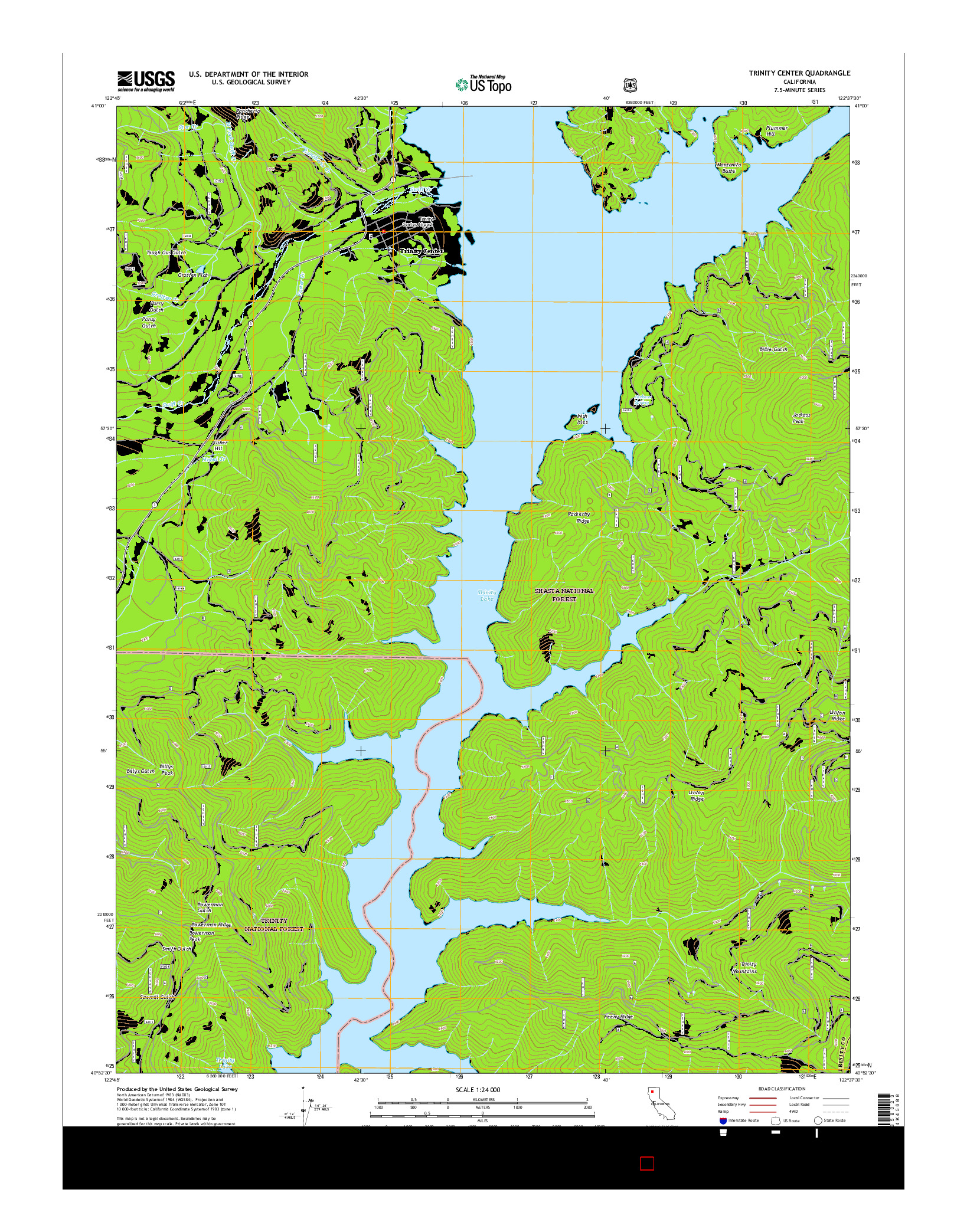 USGS US TOPO 7.5-MINUTE MAP FOR TRINITY CENTER, CA 2015