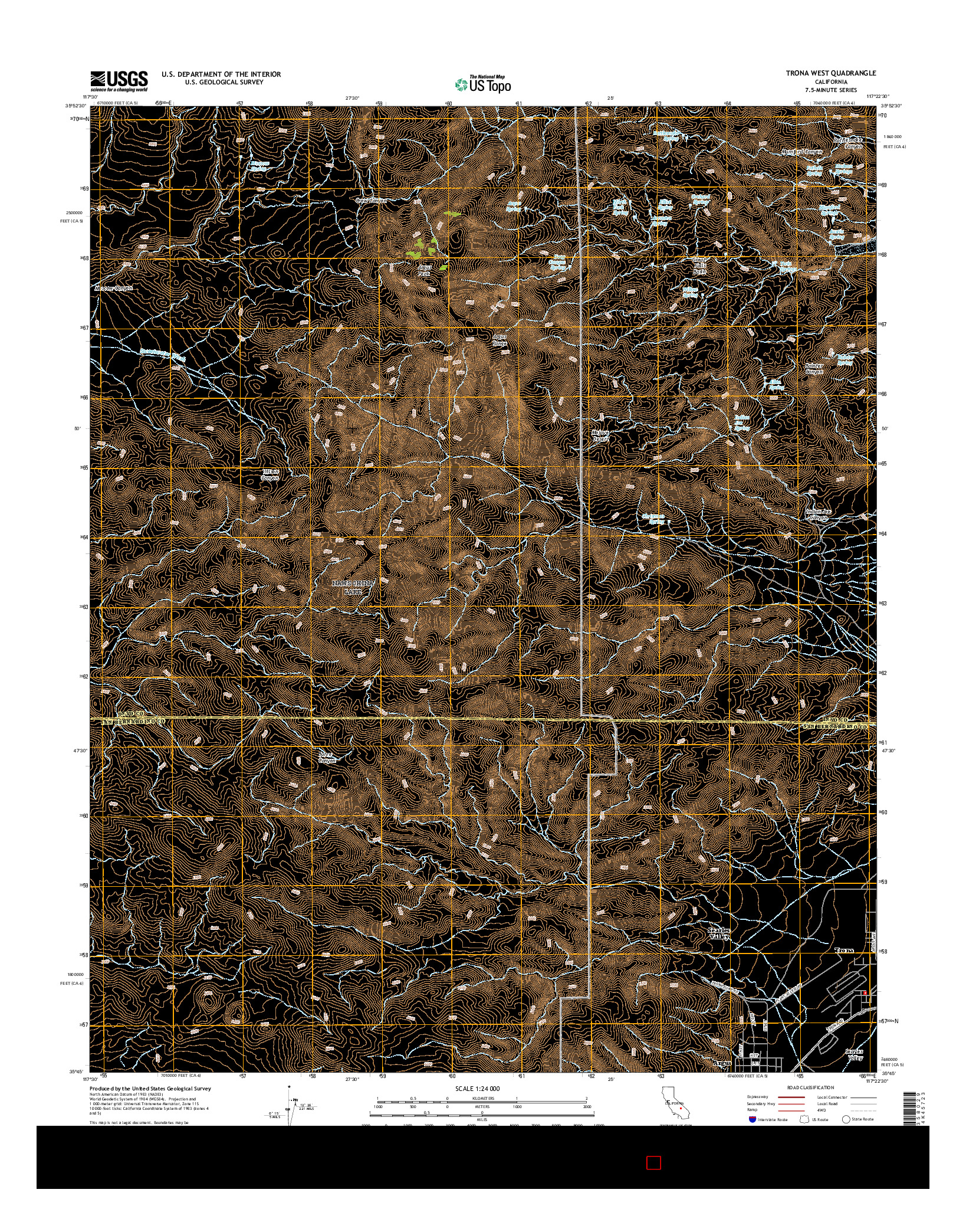 USGS US TOPO 7.5-MINUTE MAP FOR TRONA WEST, CA 2015