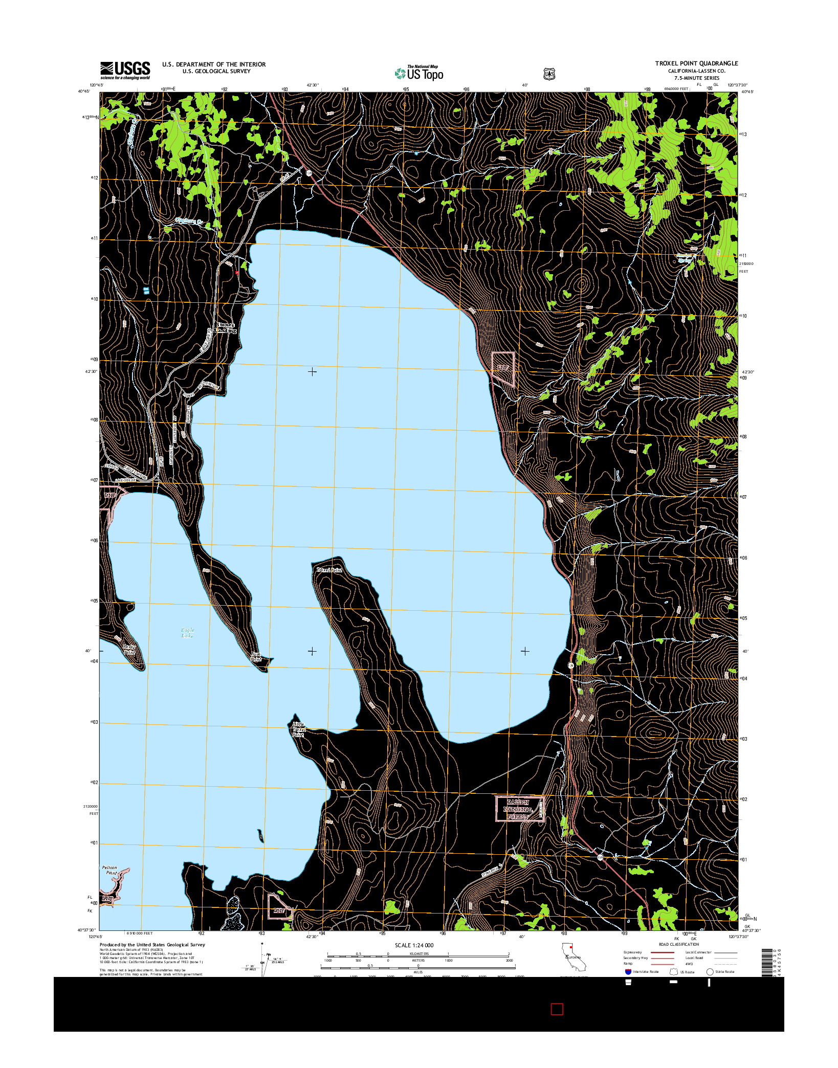 USGS US TOPO 7.5-MINUTE MAP FOR TROXEL POINT, CA 2015
