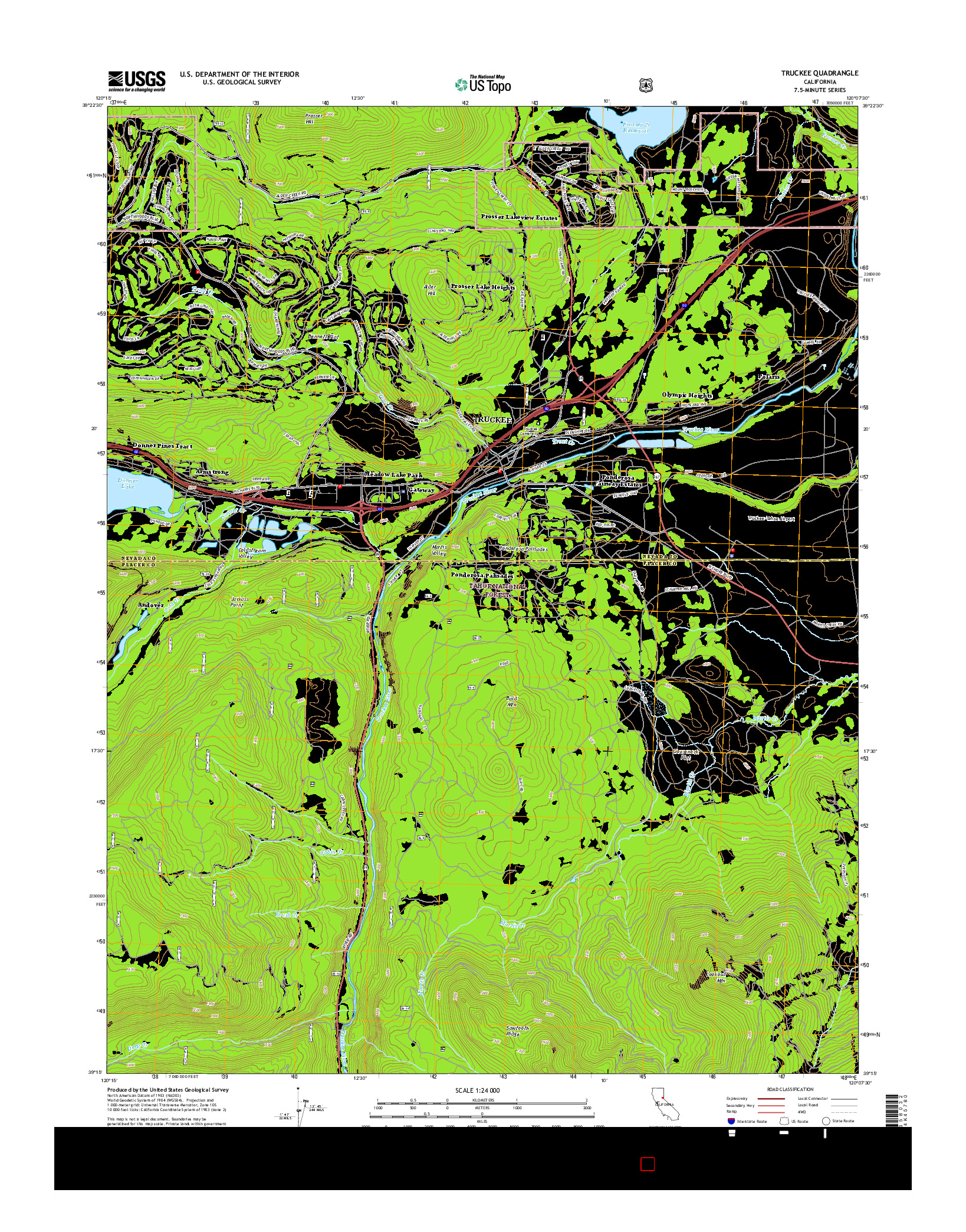 USGS US TOPO 7.5-MINUTE MAP FOR TRUCKEE, CA 2015