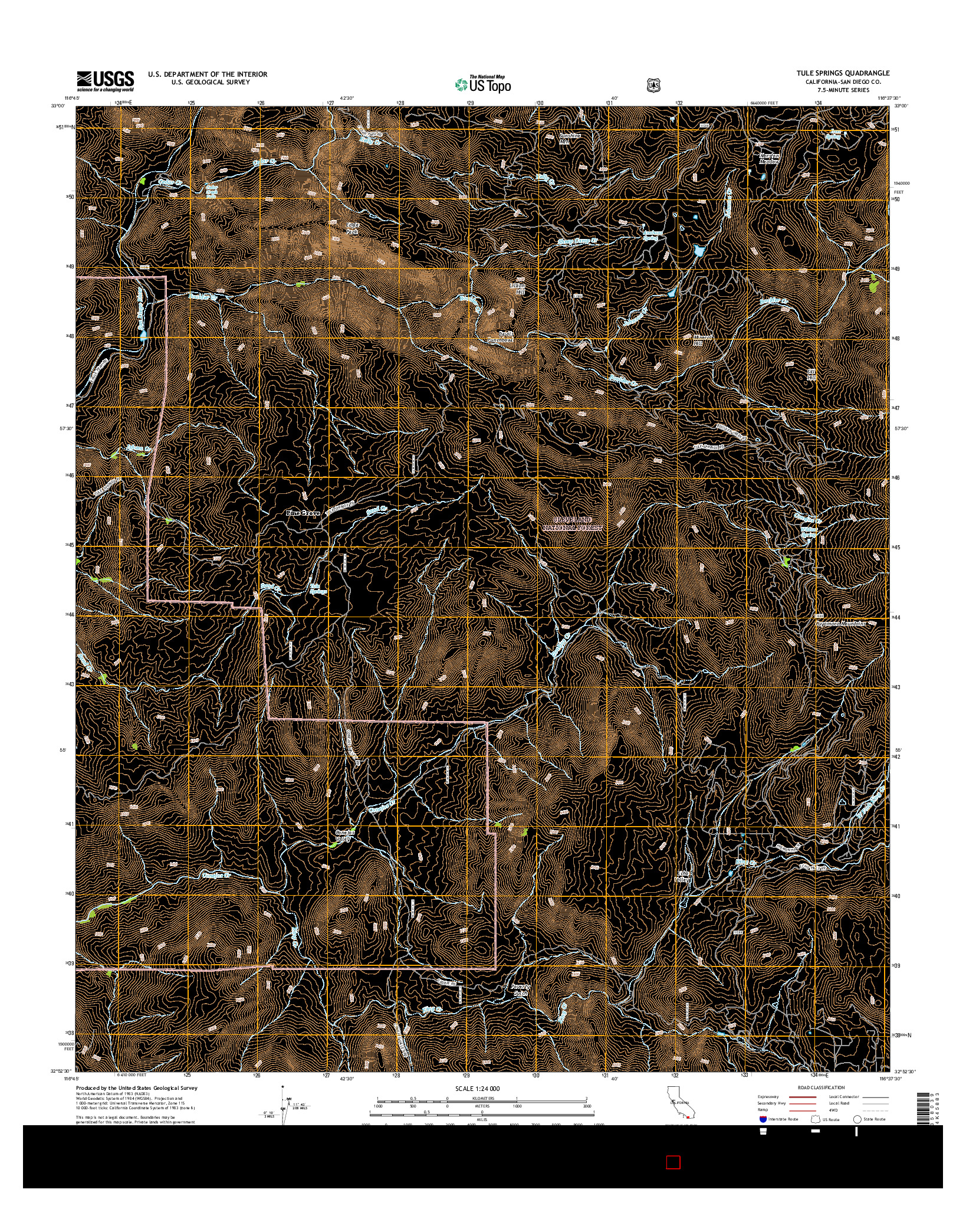 USGS US TOPO 7.5-MINUTE MAP FOR TULE SPRINGS, CA 2015