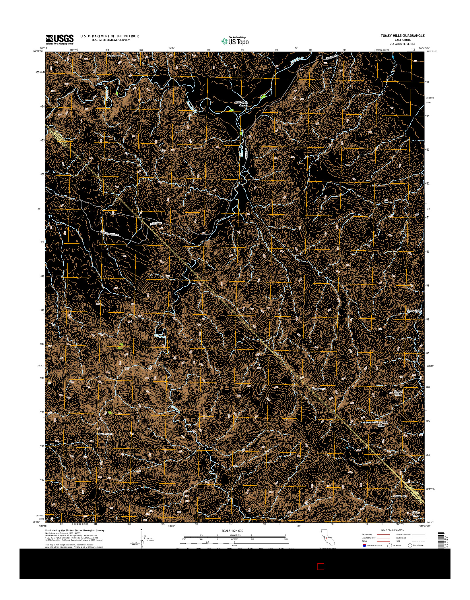 USGS US TOPO 7.5-MINUTE MAP FOR TUMEY HILLS, CA 2015