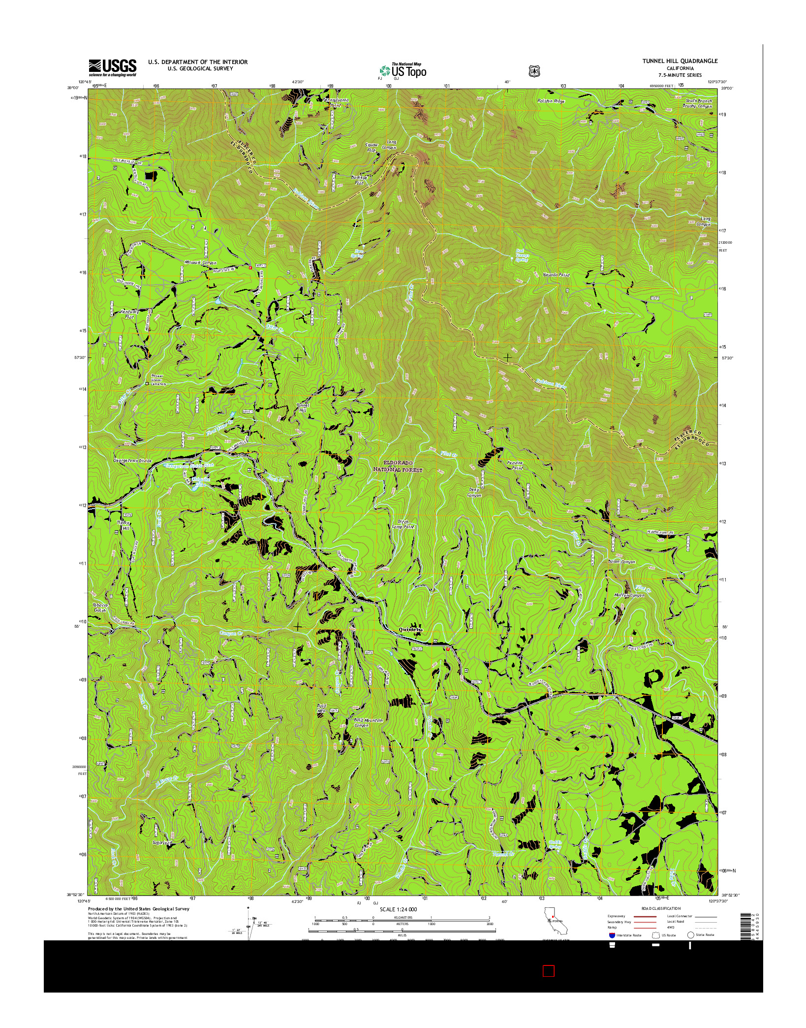 USGS US TOPO 7.5-MINUTE MAP FOR TUNNEL HILL, CA 2015