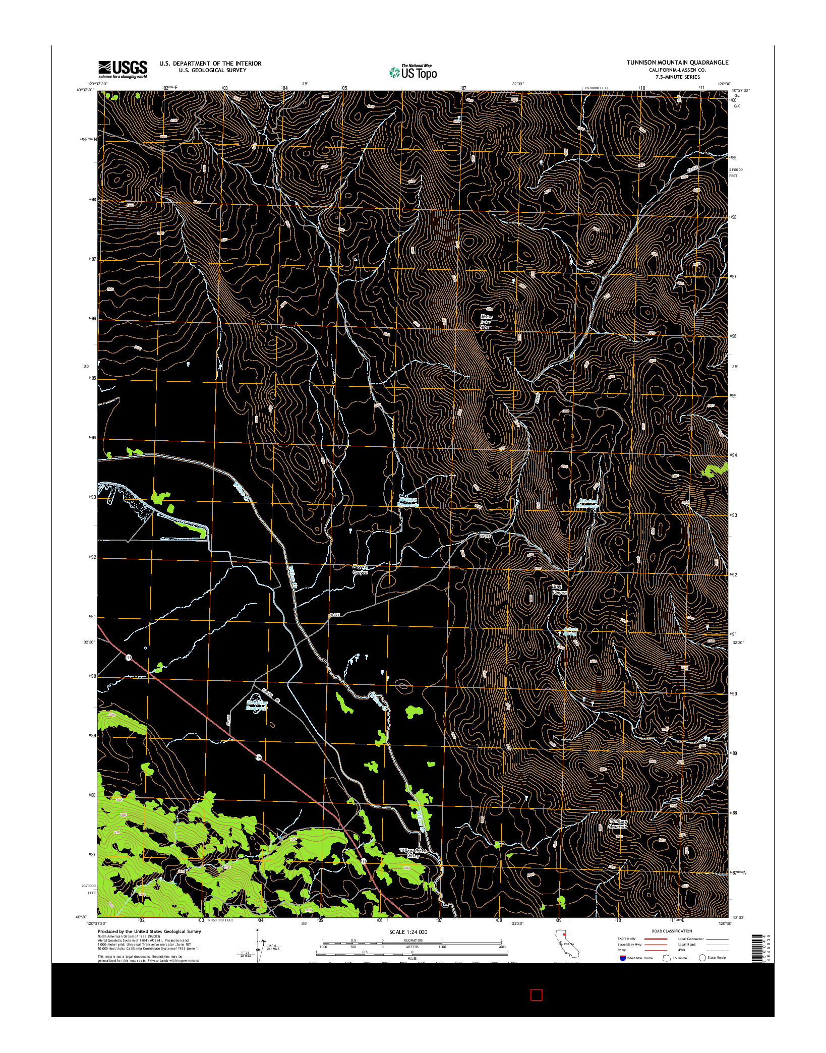 USGS US TOPO 7.5-MINUTE MAP FOR TUNNISON MOUNTAIN, CA 2015