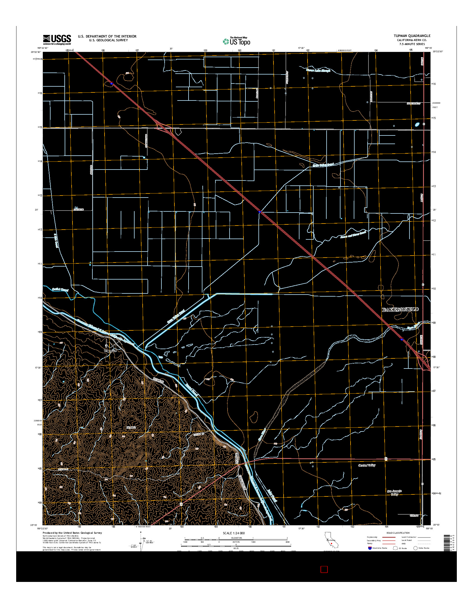 USGS US TOPO 7.5-MINUTE MAP FOR TUPMAN, CA 2015