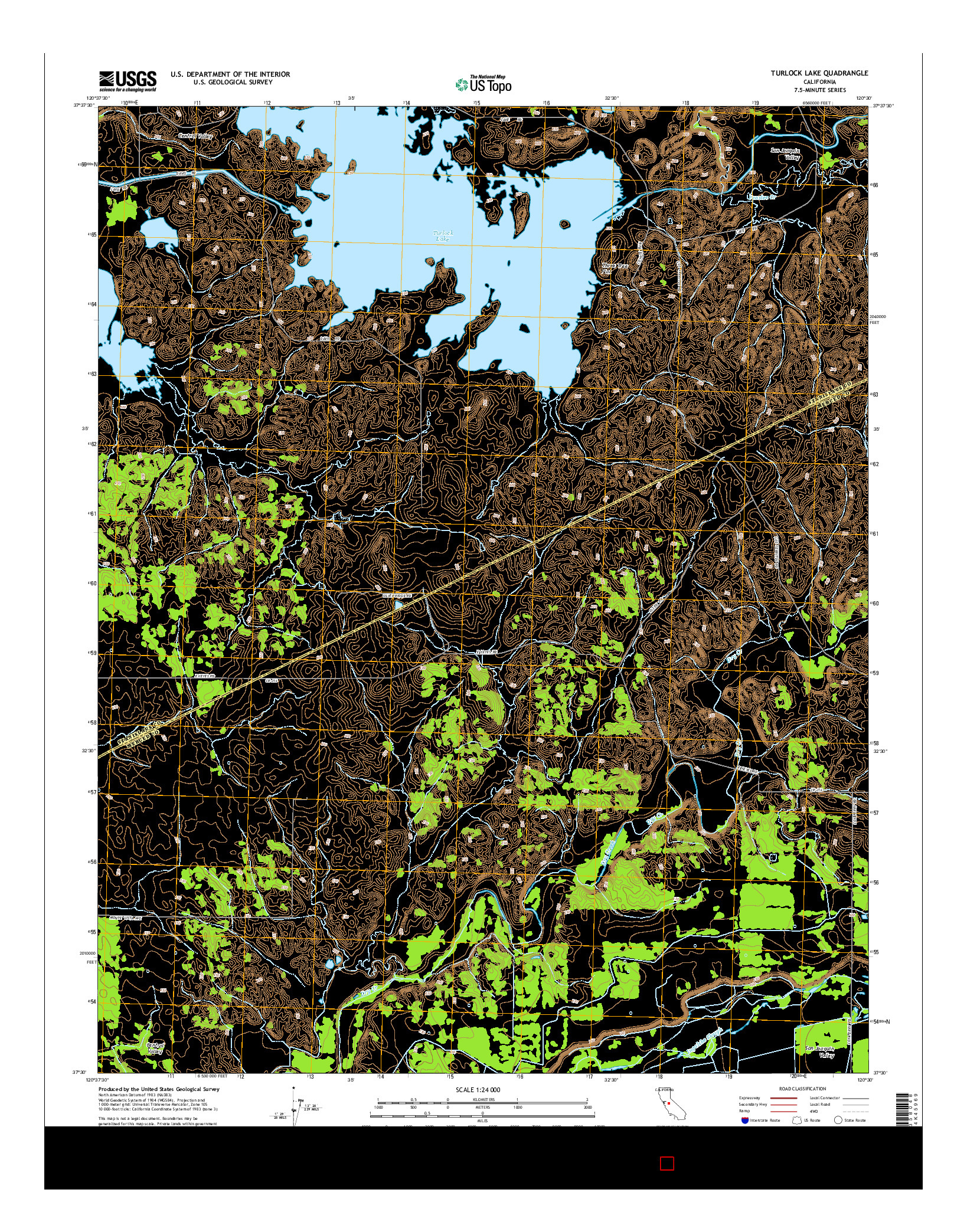 USGS US TOPO 7.5-MINUTE MAP FOR TURLOCK LAKE, CA 2015