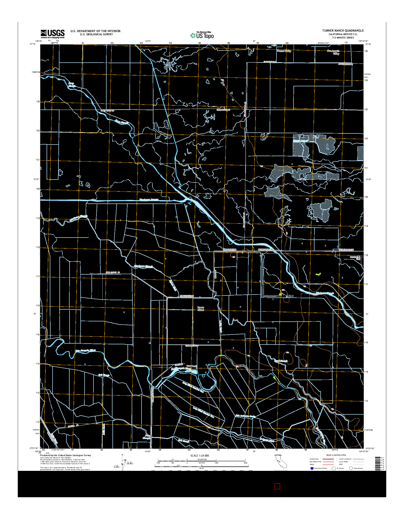 USGS US TOPO 7.5-MINUTE MAP FOR TURNER RANCH, CA 2015