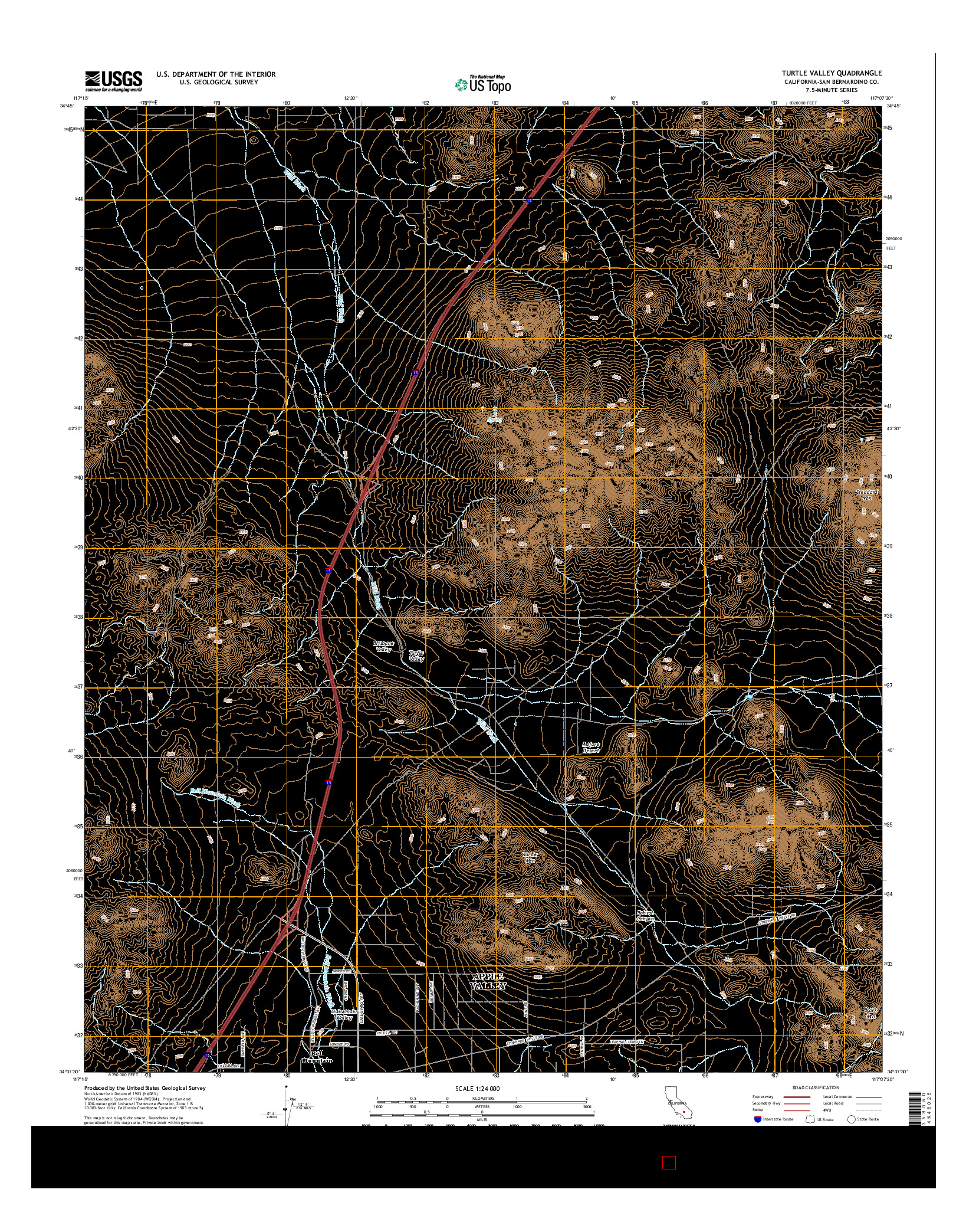 USGS US TOPO 7.5-MINUTE MAP FOR TURTLE VALLEY, CA 2015