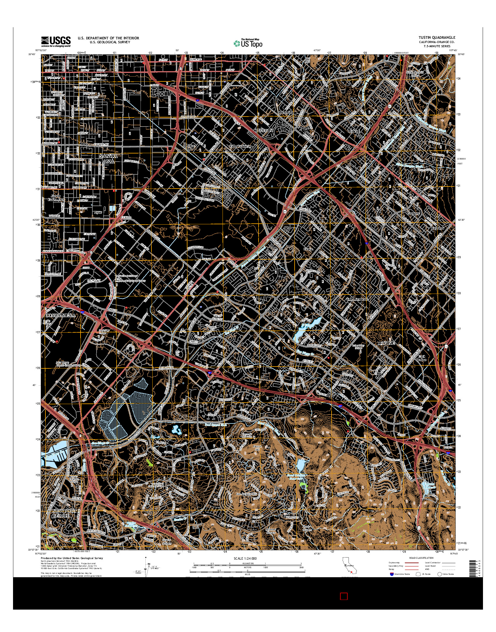 USGS US TOPO 7.5-MINUTE MAP FOR TUSTIN, CA 2015