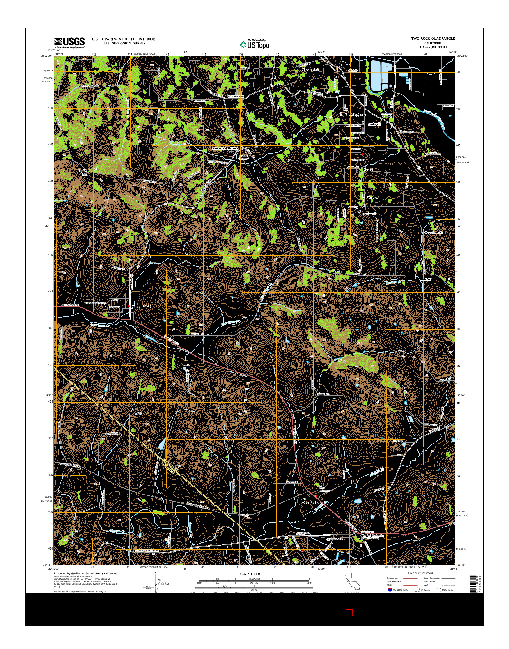 USGS US TOPO 7.5-MINUTE MAP FOR TWO ROCK, CA 2015