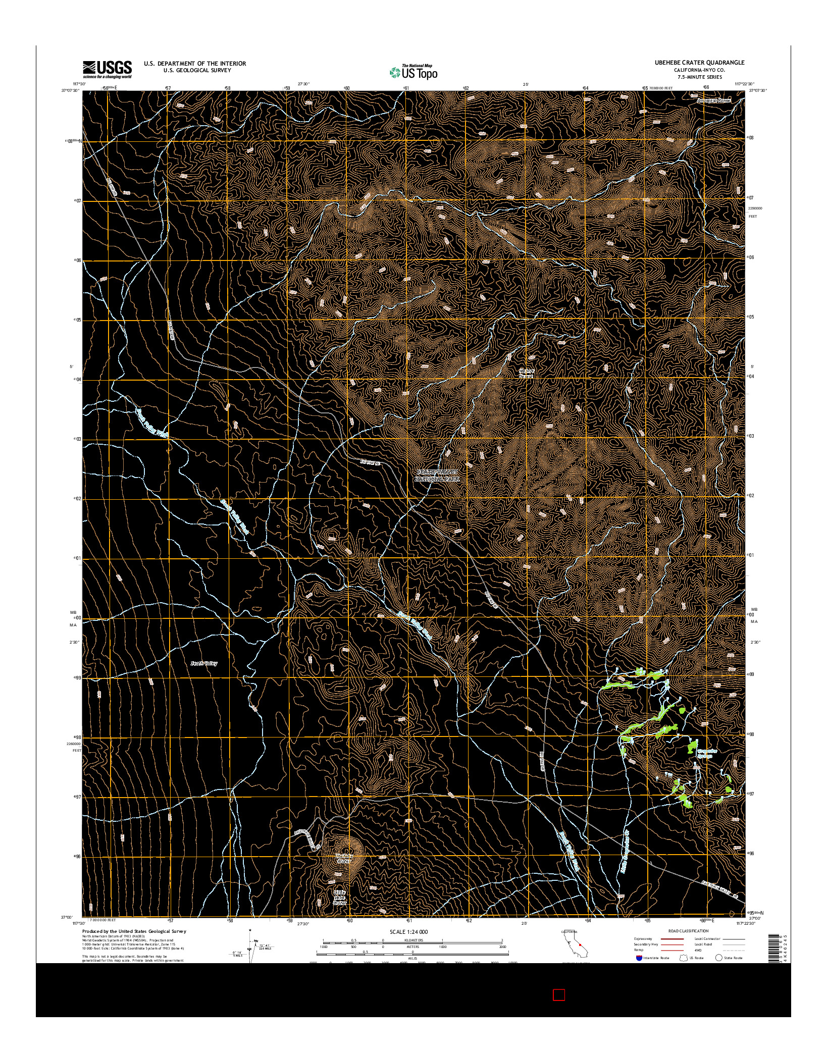 USGS US TOPO 7.5-MINUTE MAP FOR UBEHEBE CRATER, CA 2015