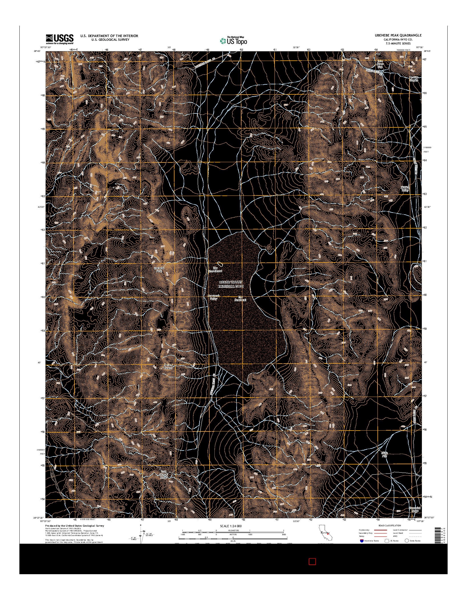 USGS US TOPO 7.5-MINUTE MAP FOR UBEHEBE PEAK, CA 2015