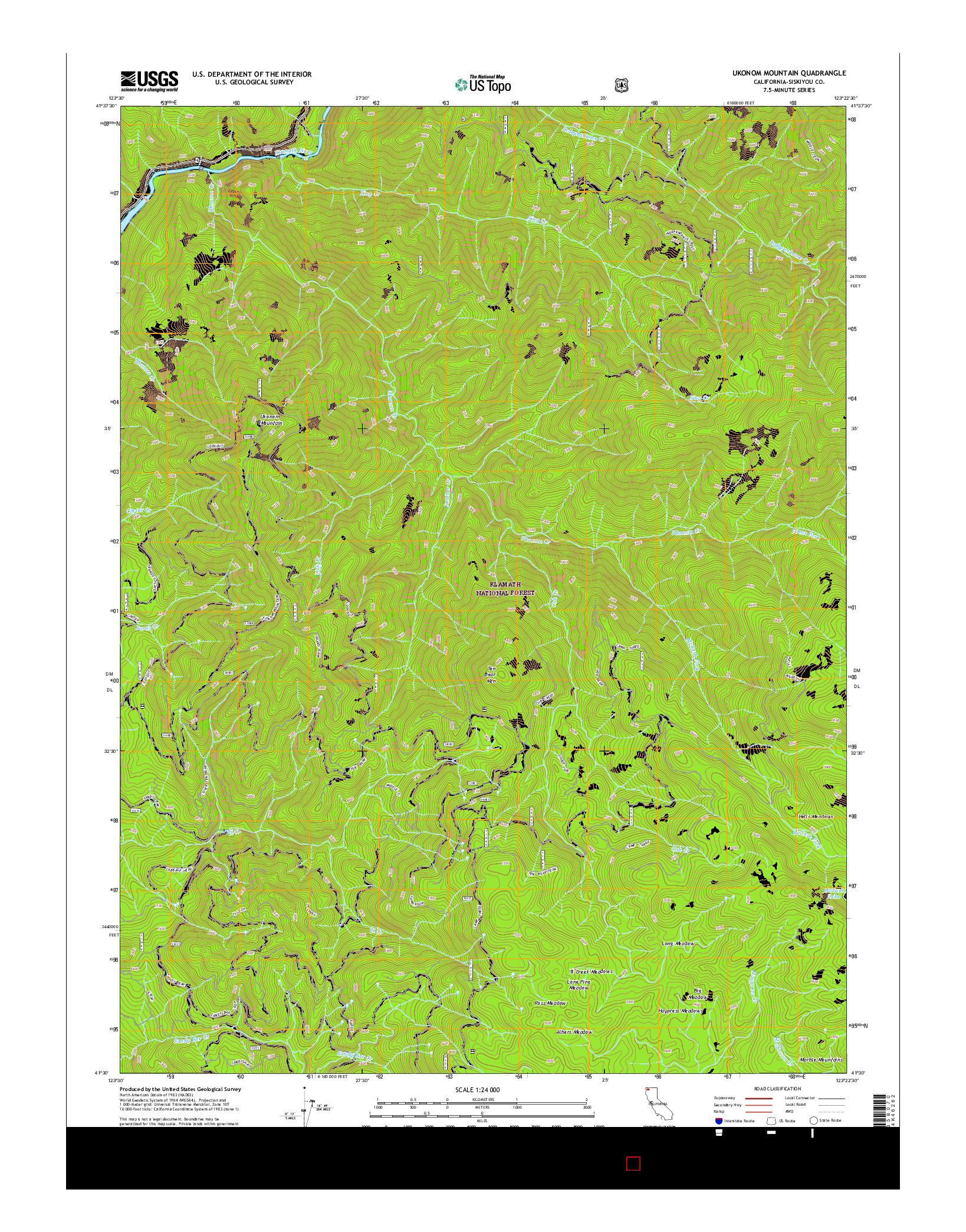 USGS US TOPO 7.5-MINUTE MAP FOR UKONOM MOUNTAIN, CA 2015