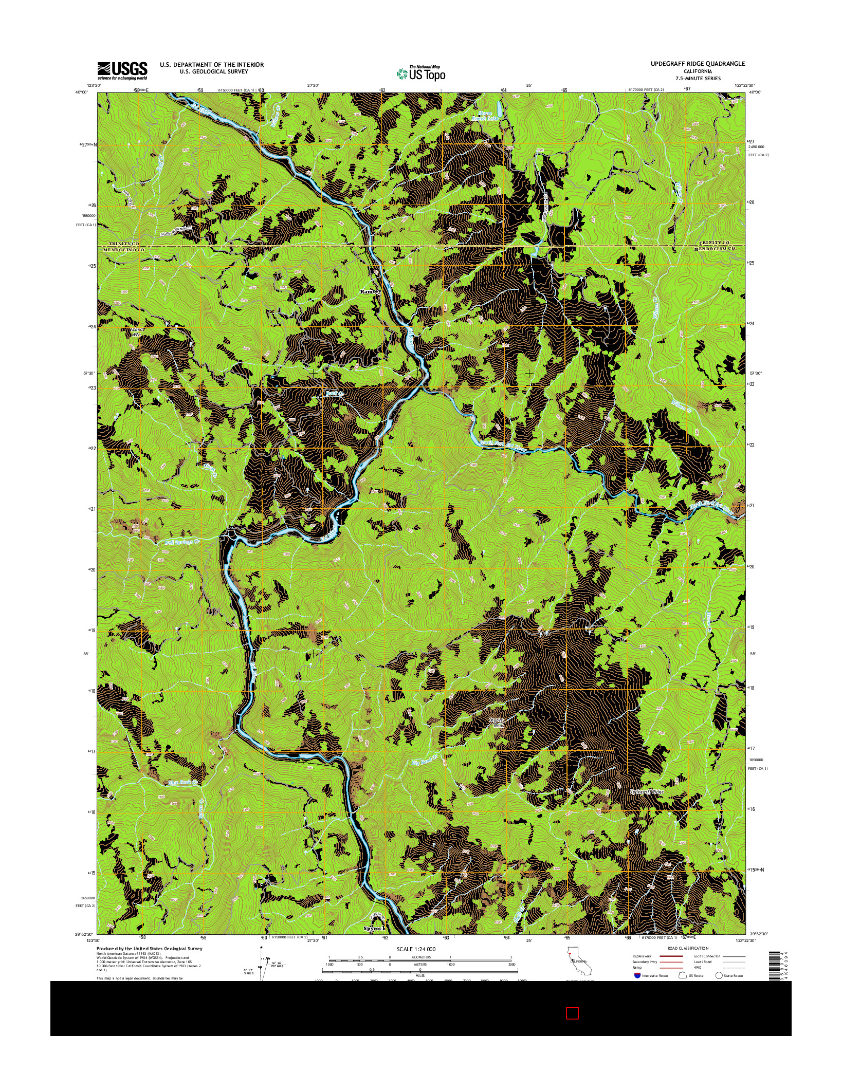 USGS US TOPO 7.5-MINUTE MAP FOR UPDEGRAFF RIDGE, CA 2015