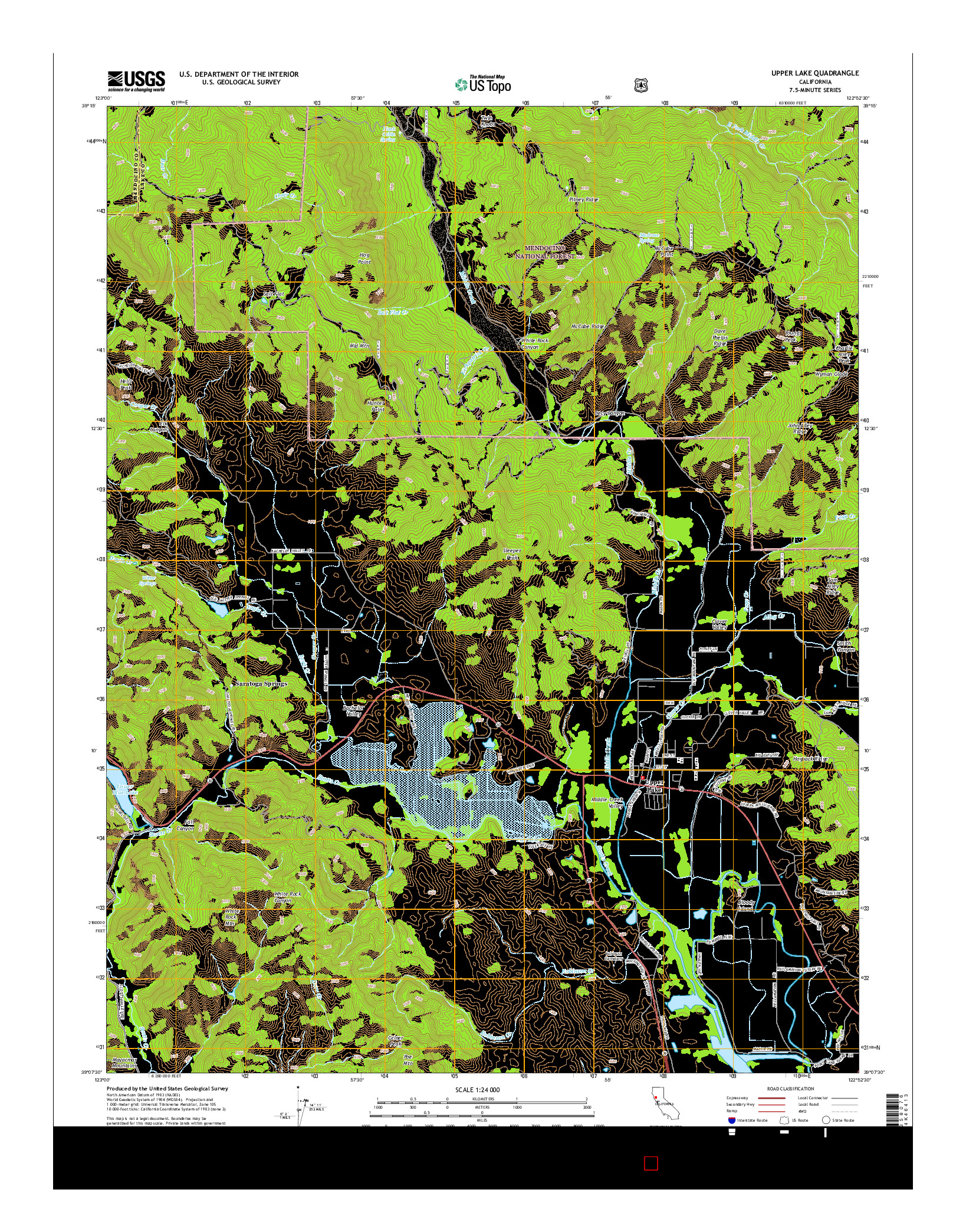 USGS US TOPO 7.5-MINUTE MAP FOR UPPER LAKE, CA 2015