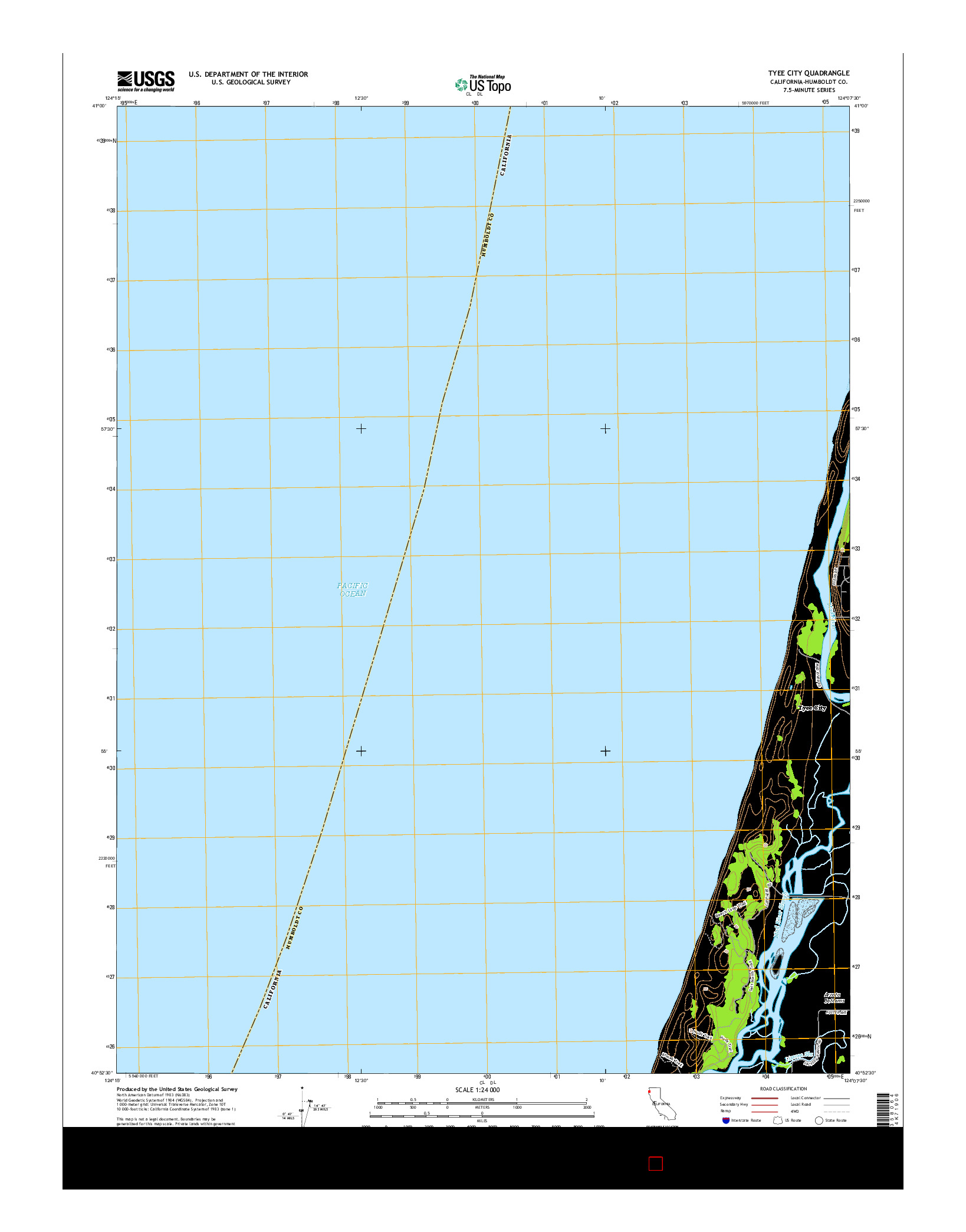 USGS US TOPO 7.5-MINUTE MAP FOR TYEE CITY, CA 2015