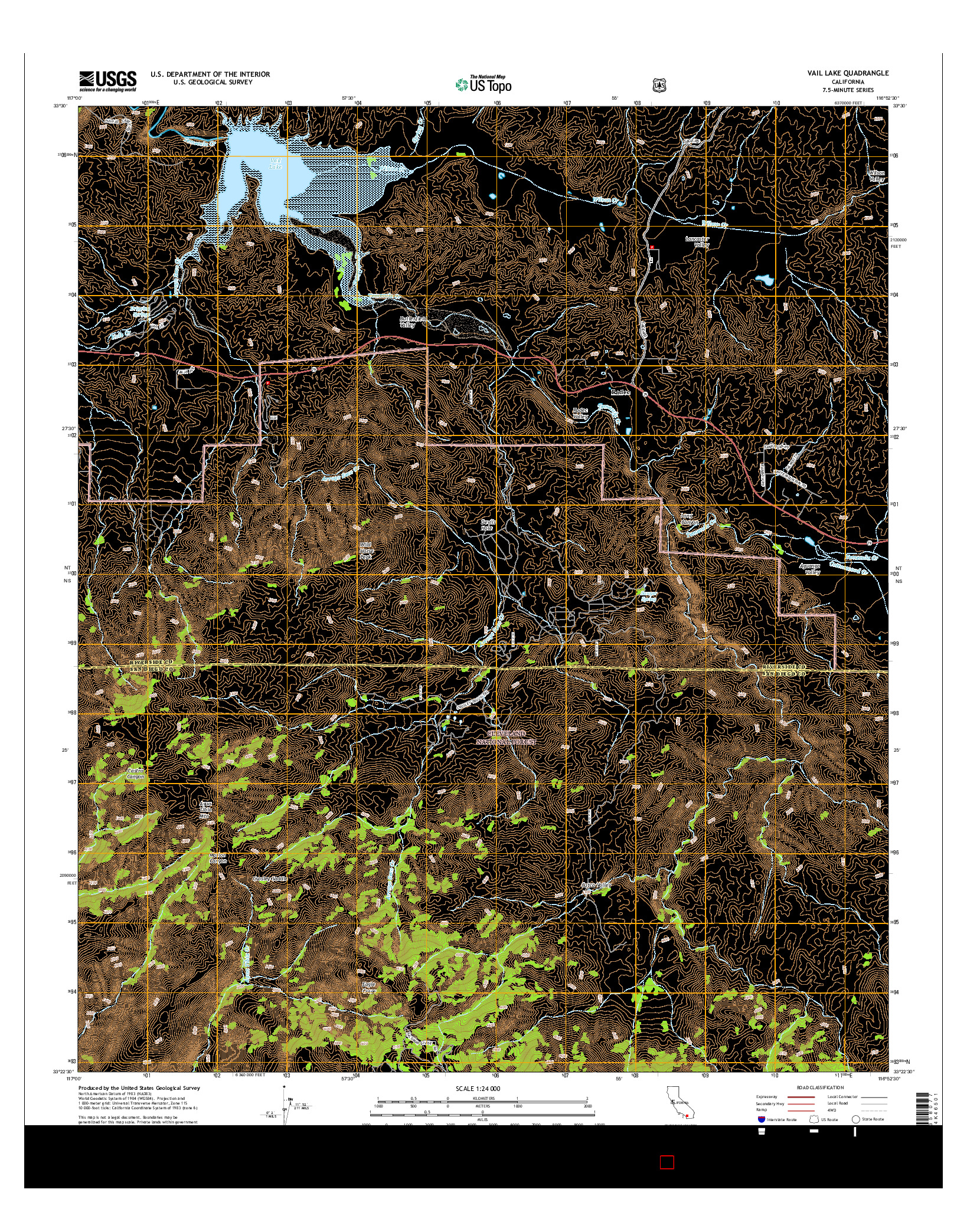 USGS US TOPO 7.5-MINUTE MAP FOR VAIL LAKE, CA 2015