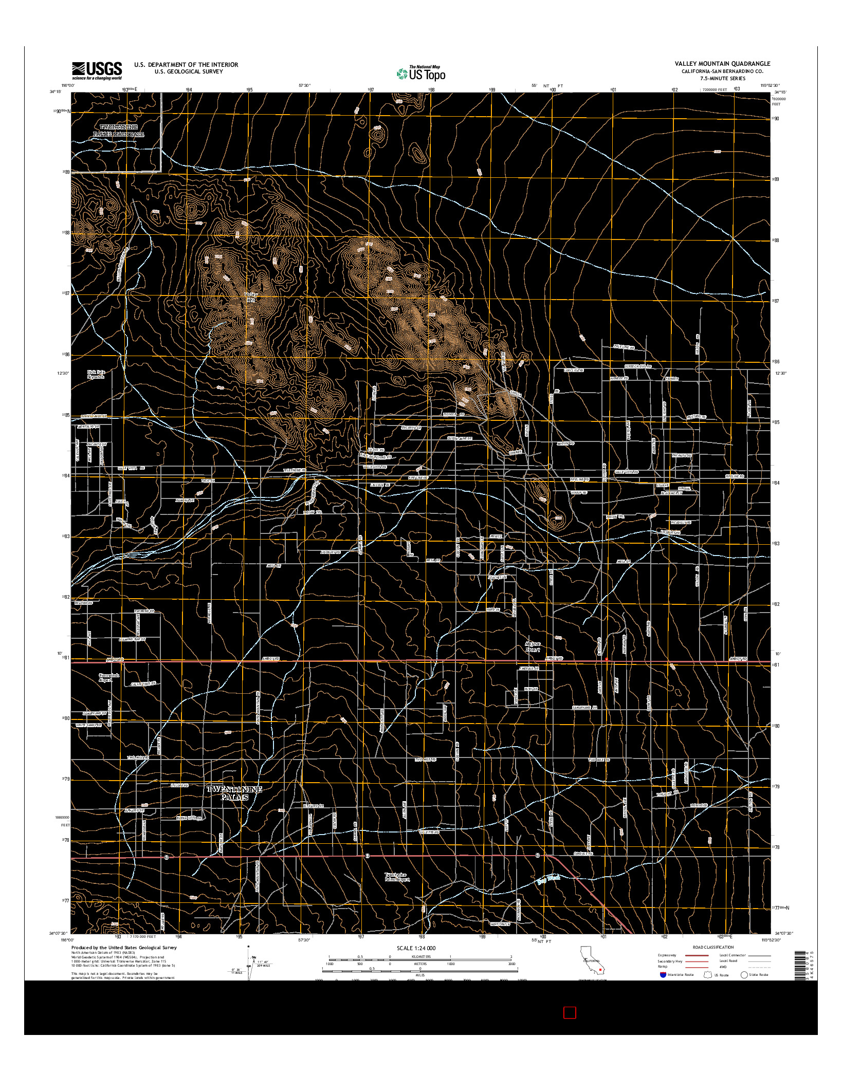 USGS US TOPO 7.5-MINUTE MAP FOR VALLEY MOUNTAIN, CA 2015