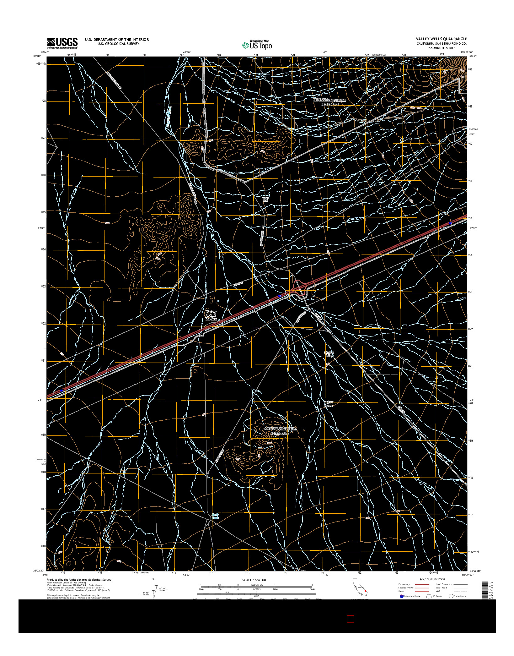 USGS US TOPO 7.5-MINUTE MAP FOR VALLEY WELLS, CA 2015