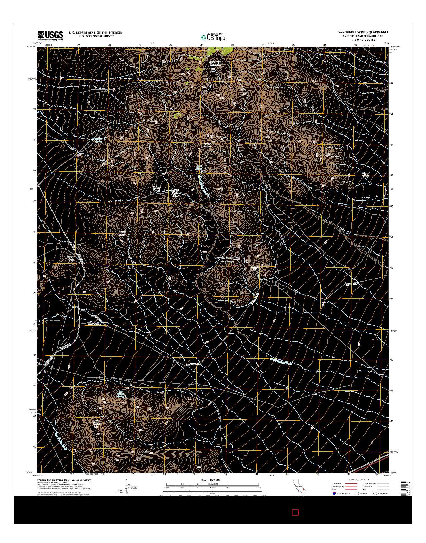USGS US TOPO 7.5-MINUTE MAP FOR VAN WINKLE SPRING, CA 2015