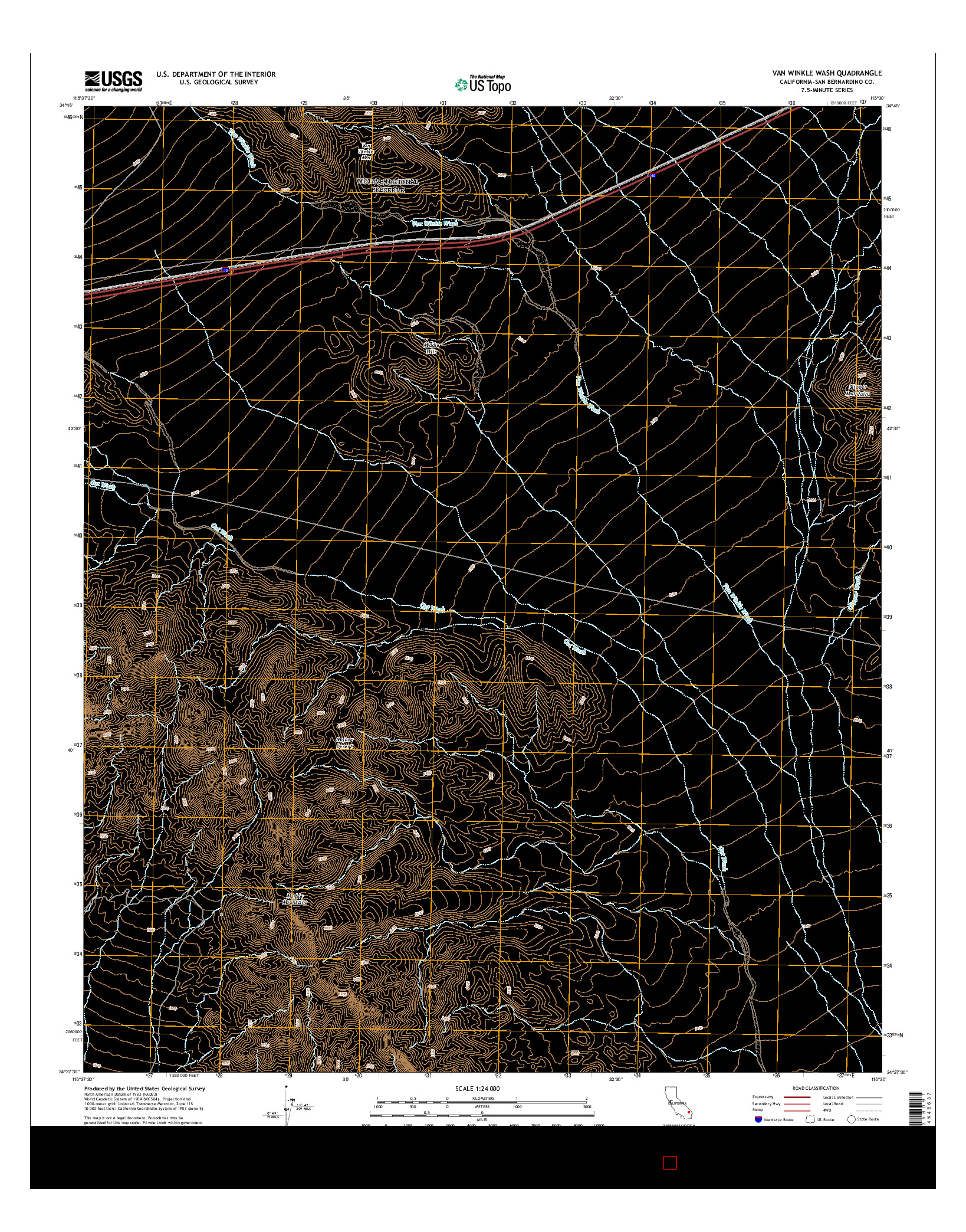 USGS US TOPO 7.5-MINUTE MAP FOR VAN WINKLE WASH, CA 2015