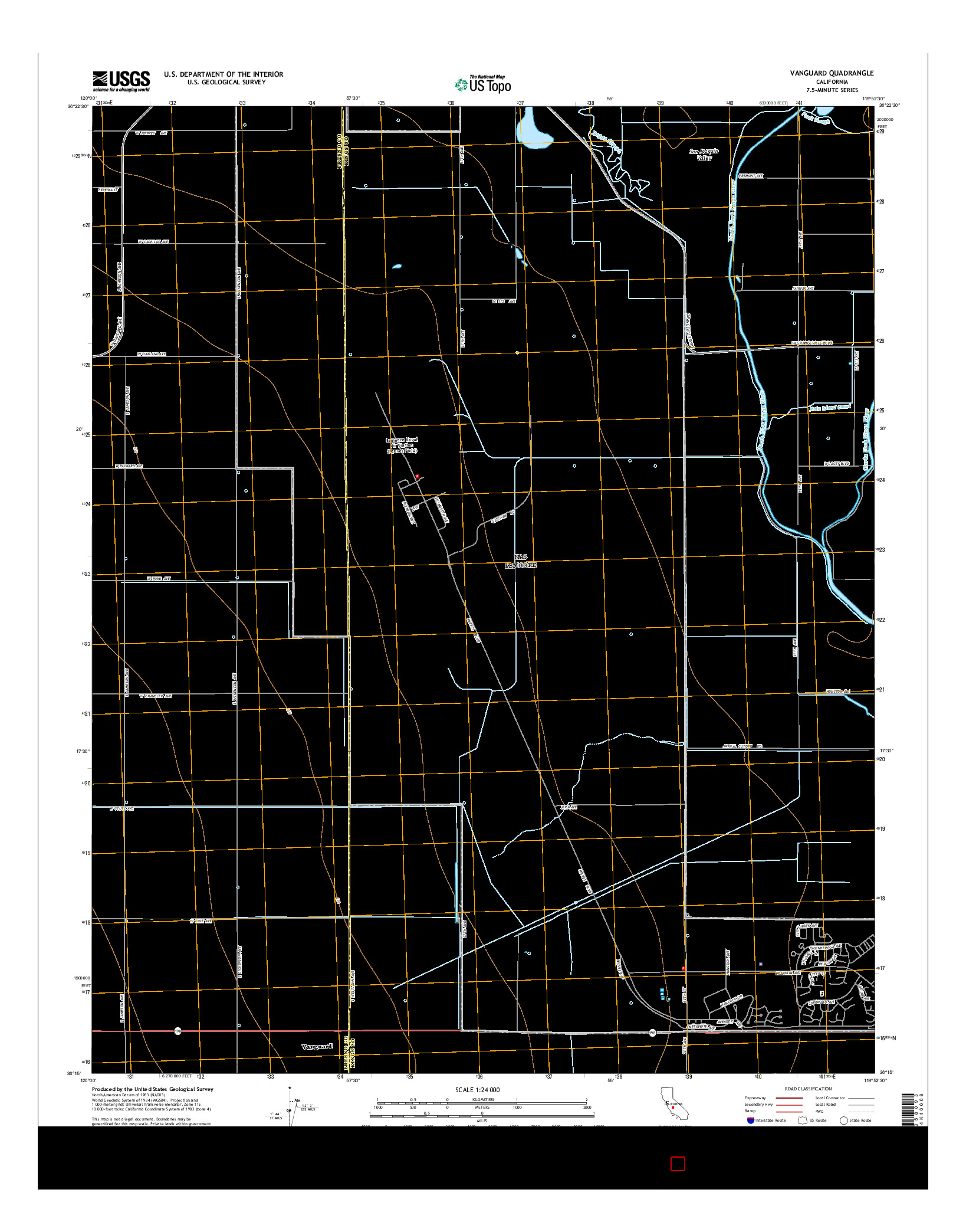 USGS US TOPO 7.5-MINUTE MAP FOR VANGUARD, CA 2015