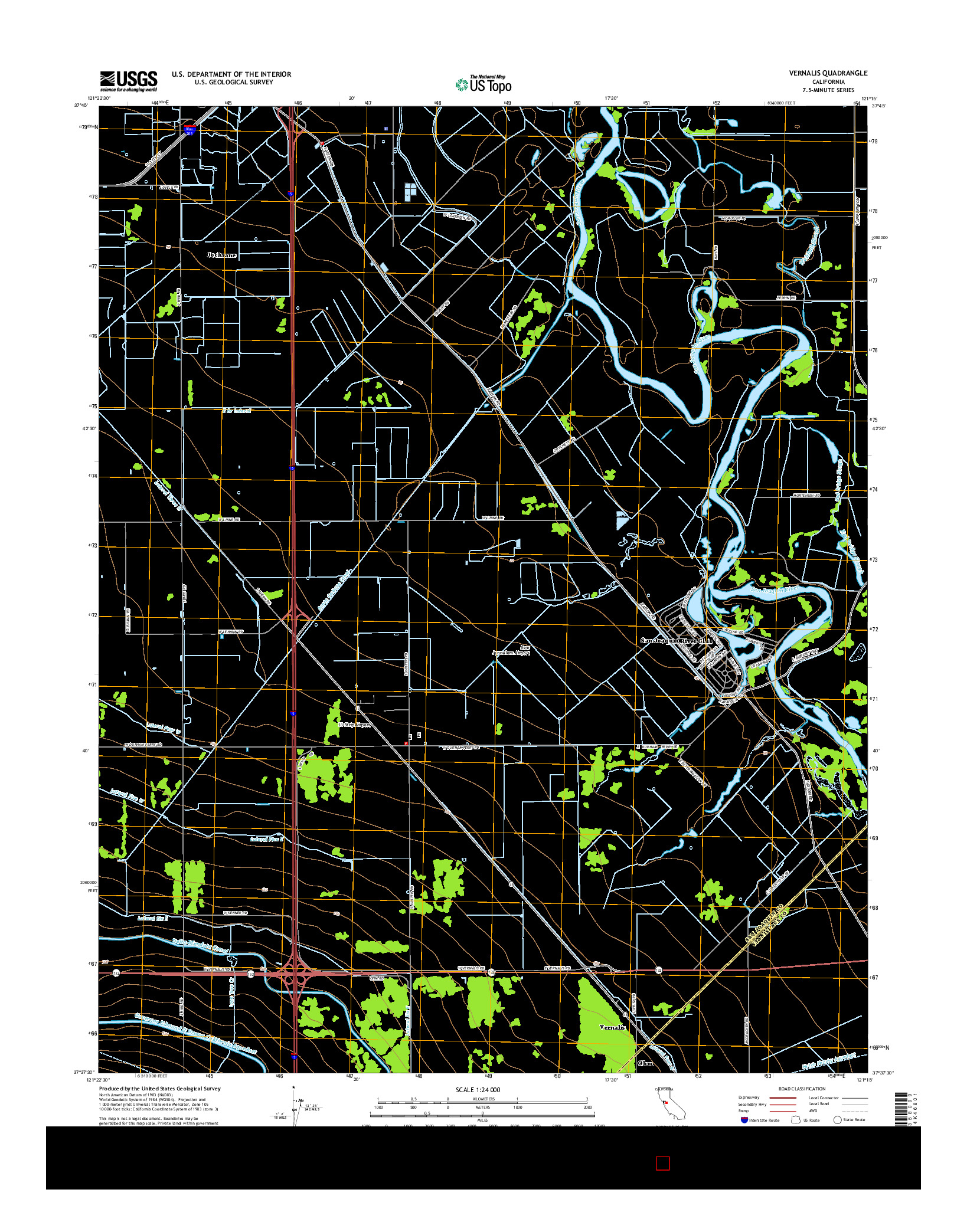 USGS US TOPO 7.5-MINUTE MAP FOR VERNALIS, CA 2015