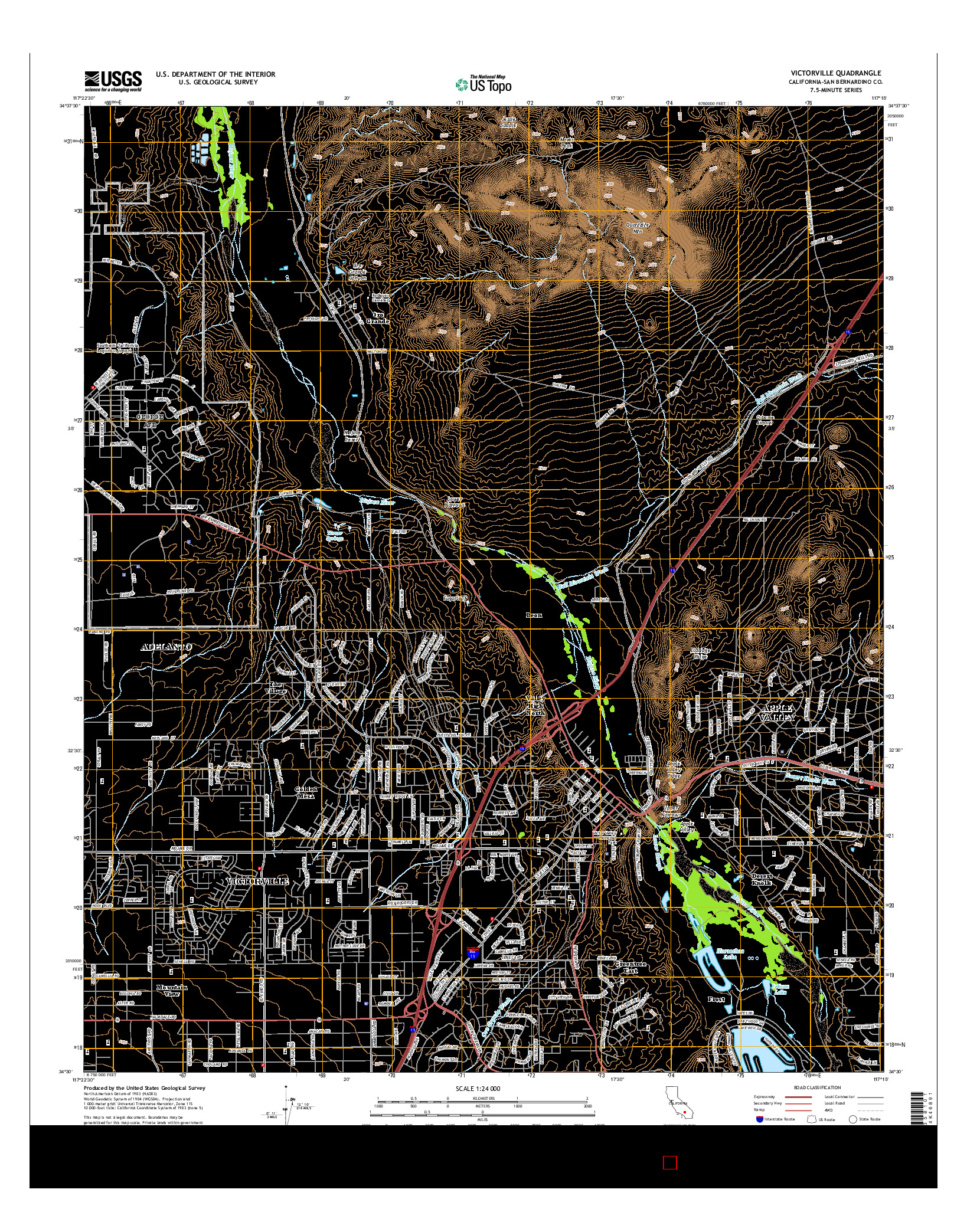 USGS US TOPO 7.5-MINUTE MAP FOR VICTORVILLE, CA 2015