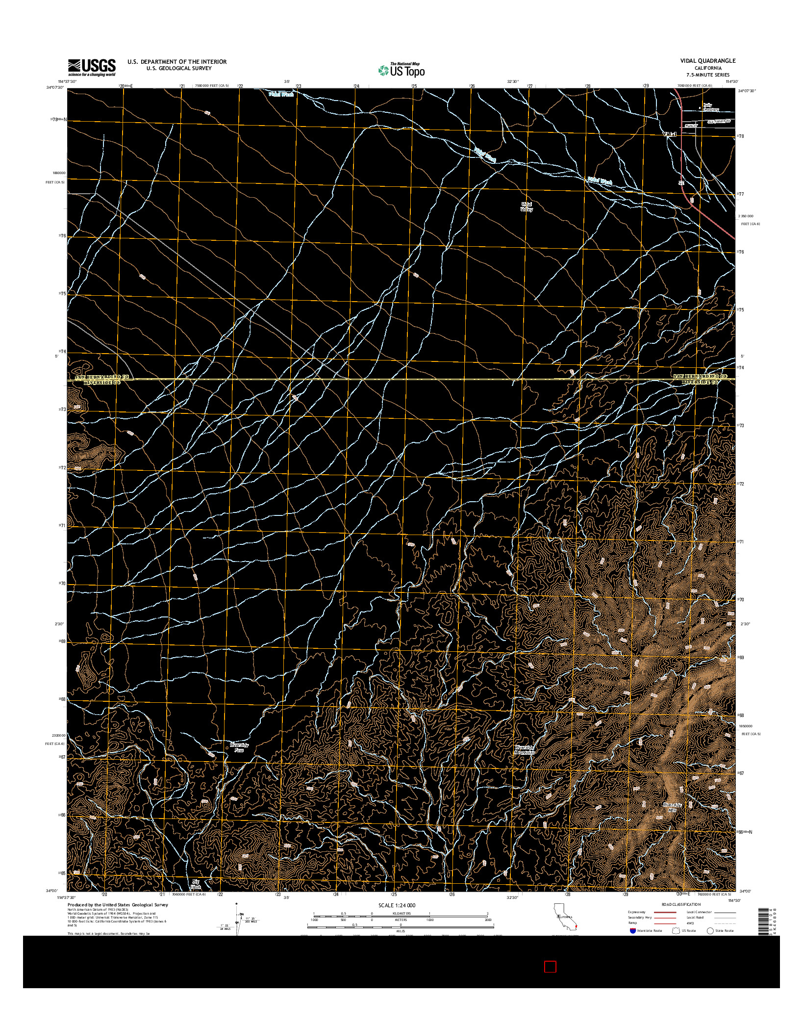 USGS US TOPO 7.5-MINUTE MAP FOR VIDAL, CA 2015