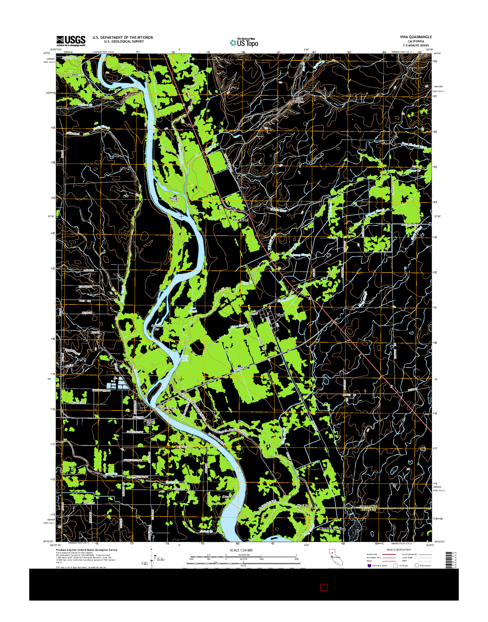USGS US TOPO 7.5-MINUTE MAP FOR VINA, CA 2015