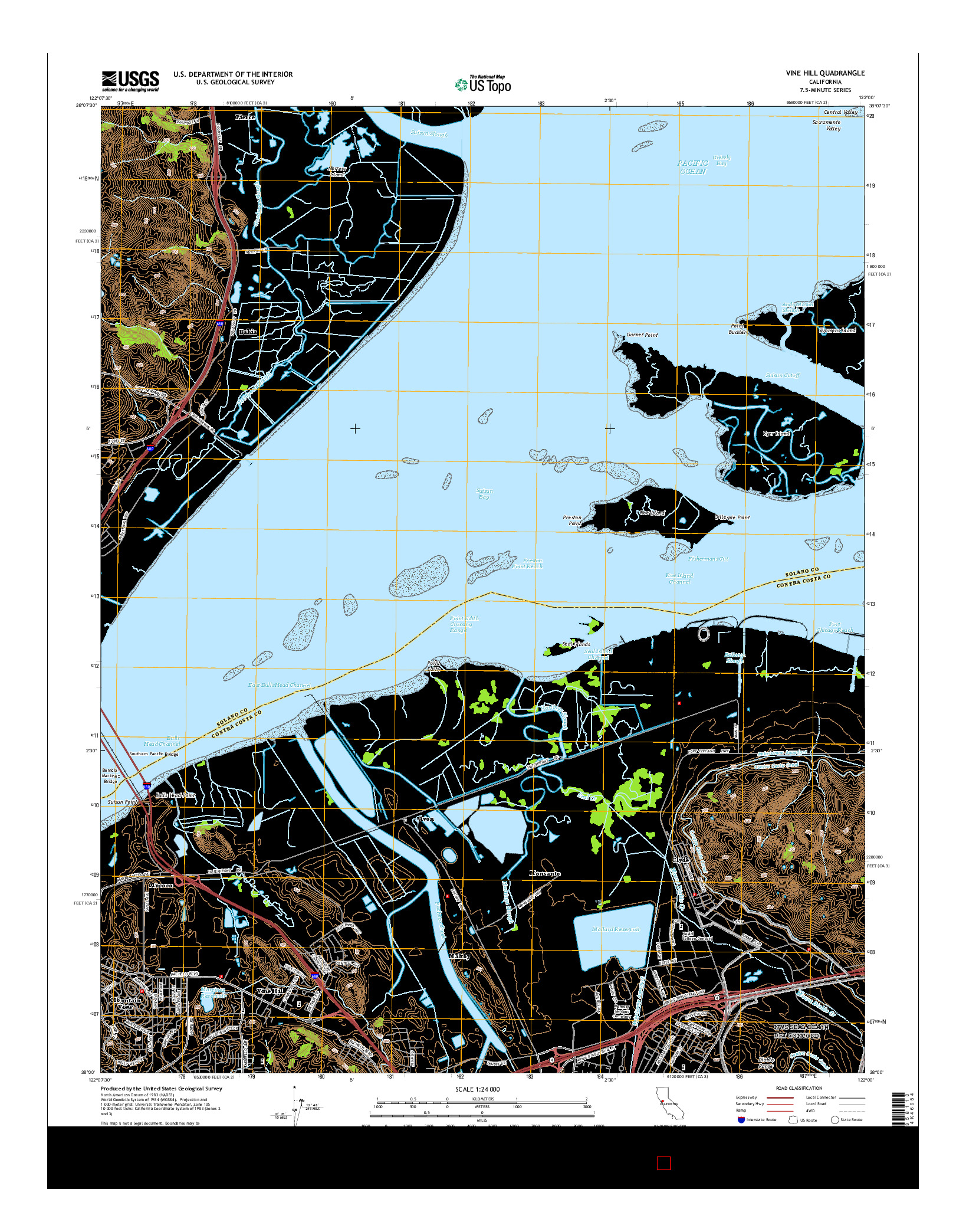 USGS US TOPO 7.5-MINUTE MAP FOR VINE HILL, CA 2015