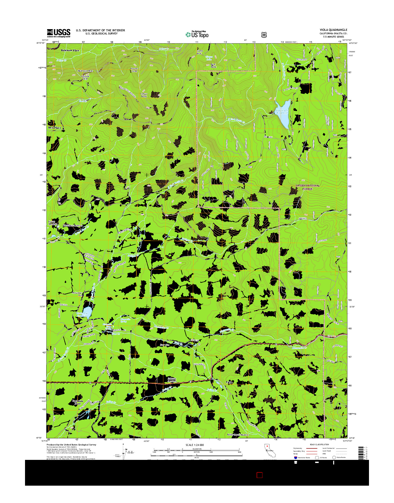 USGS US TOPO 7.5-MINUTE MAP FOR VIOLA, CA 2015