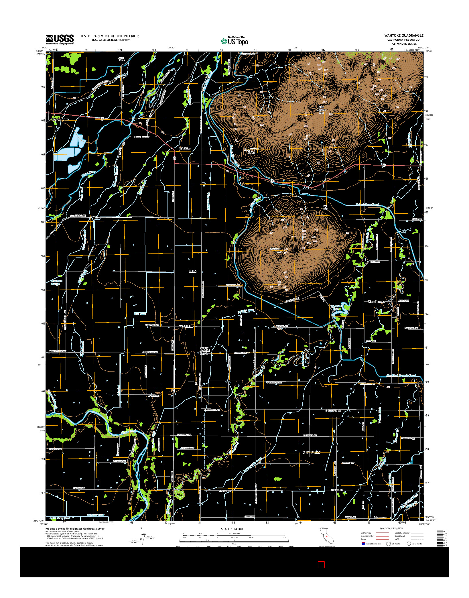 USGS US TOPO 7.5-MINUTE MAP FOR WAHTOKE, CA 2015