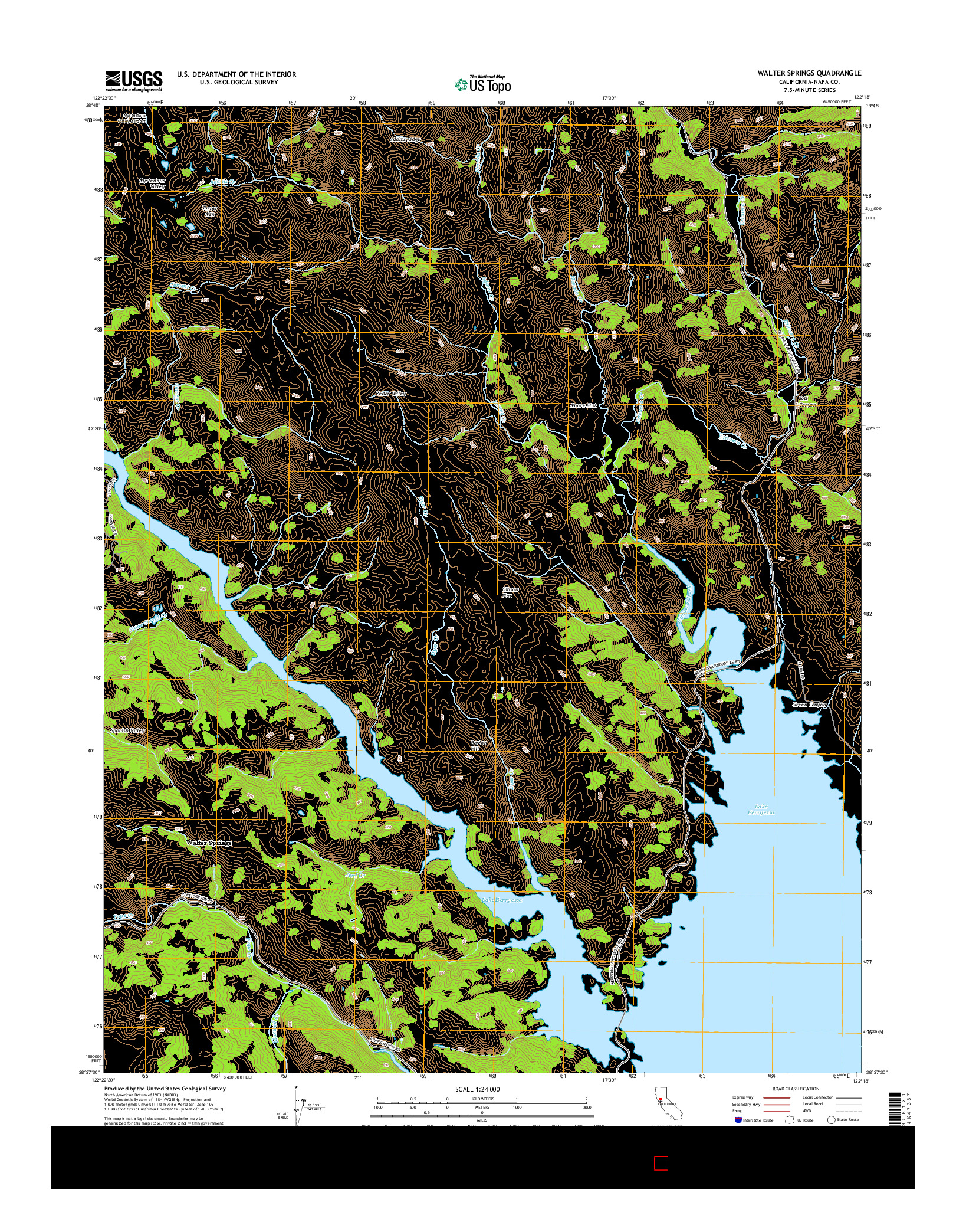 USGS US TOPO 7.5-MINUTE MAP FOR WALTER SPRINGS, CA 2015