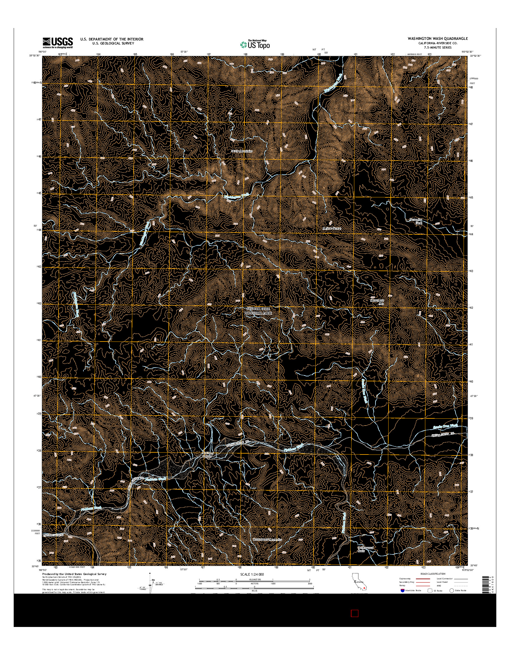 USGS US TOPO 7.5-MINUTE MAP FOR WASHINGTON WASH, CA 2015