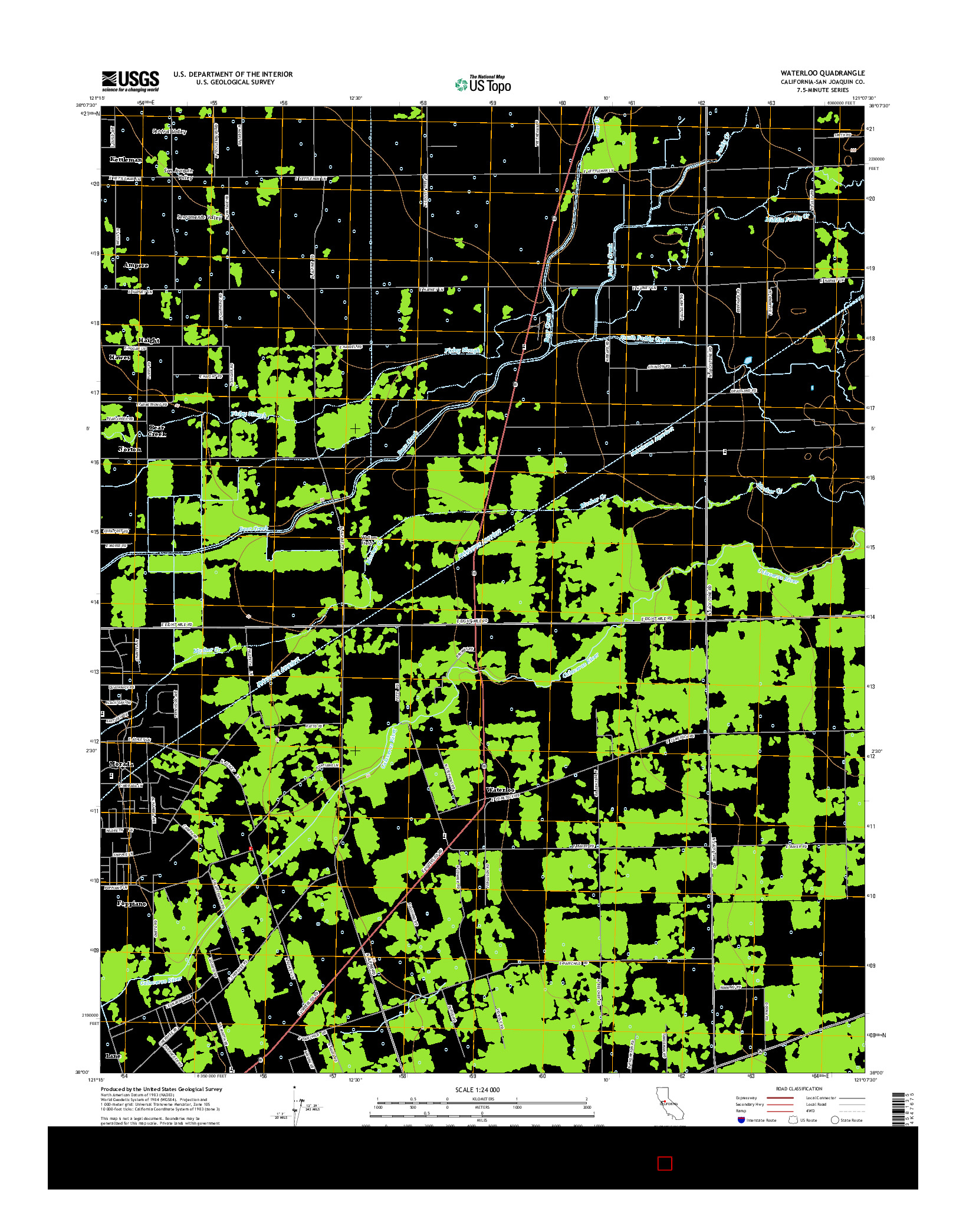 USGS US TOPO 7.5-MINUTE MAP FOR WATERLOO, CA 2015