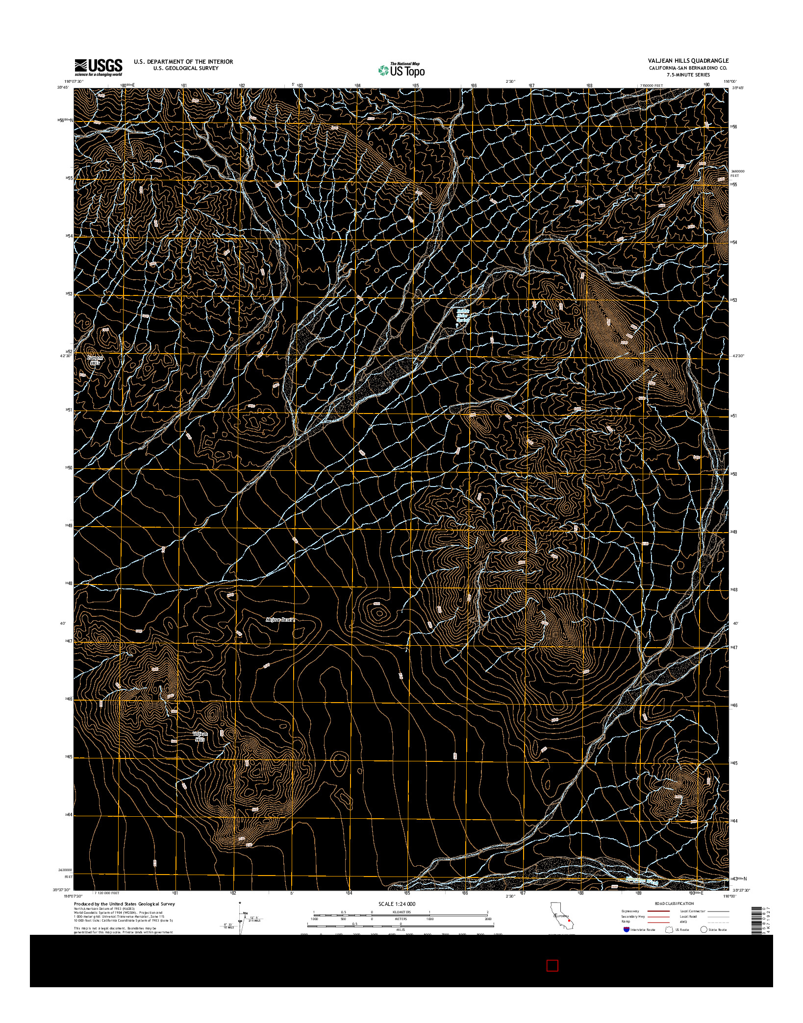 USGS US TOPO 7.5-MINUTE MAP FOR VALJEAN HILLS, CA 2015