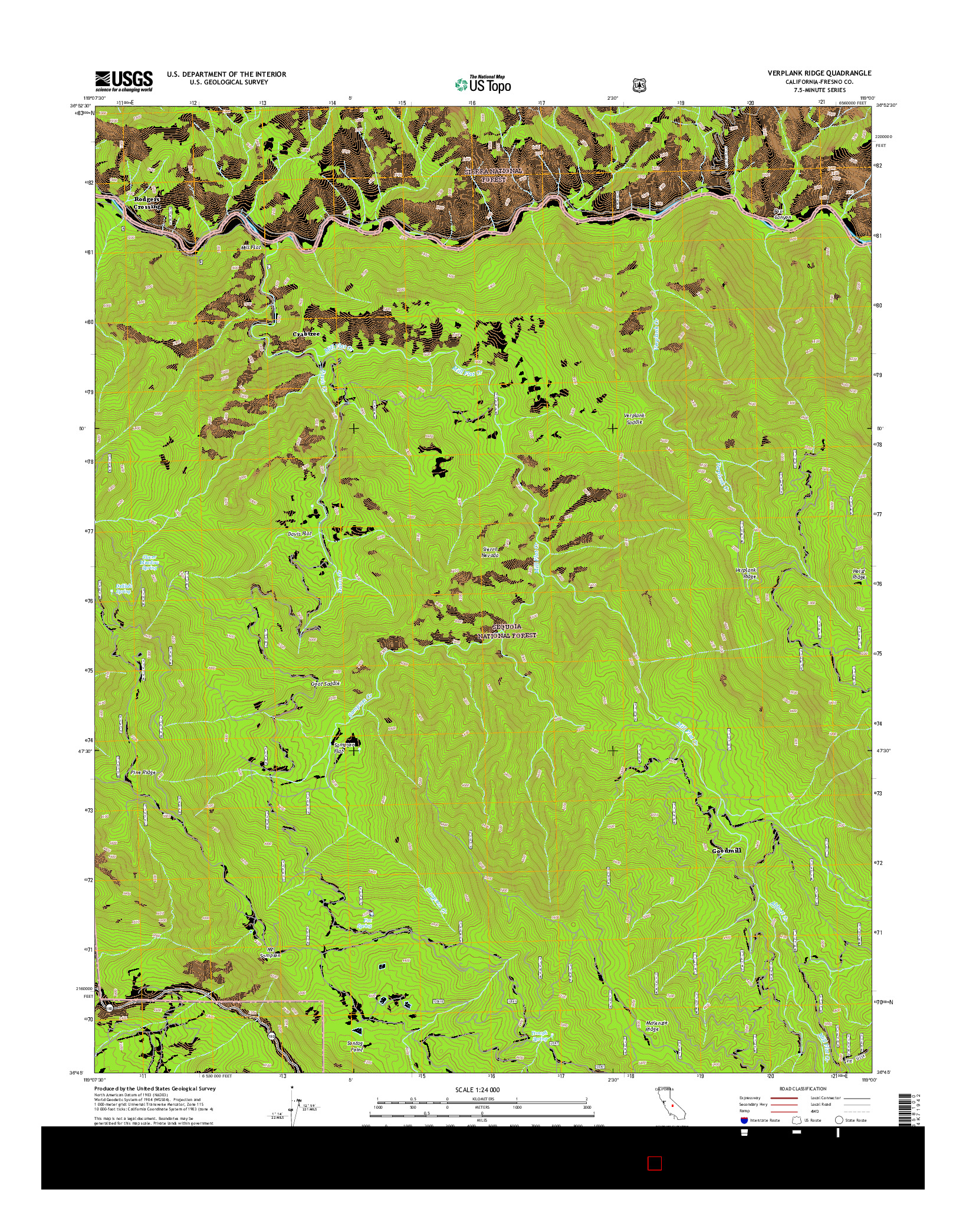 USGS US TOPO 7.5-MINUTE MAP FOR VERPLANK RIDGE, CA 2015