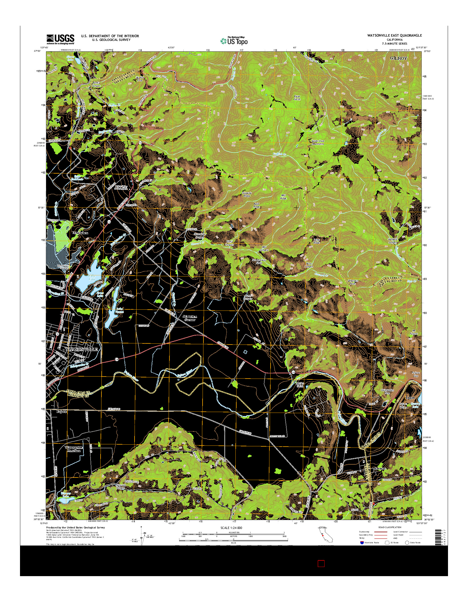 USGS US TOPO 7.5-MINUTE MAP FOR WATSONVILLE EAST, CA 2015