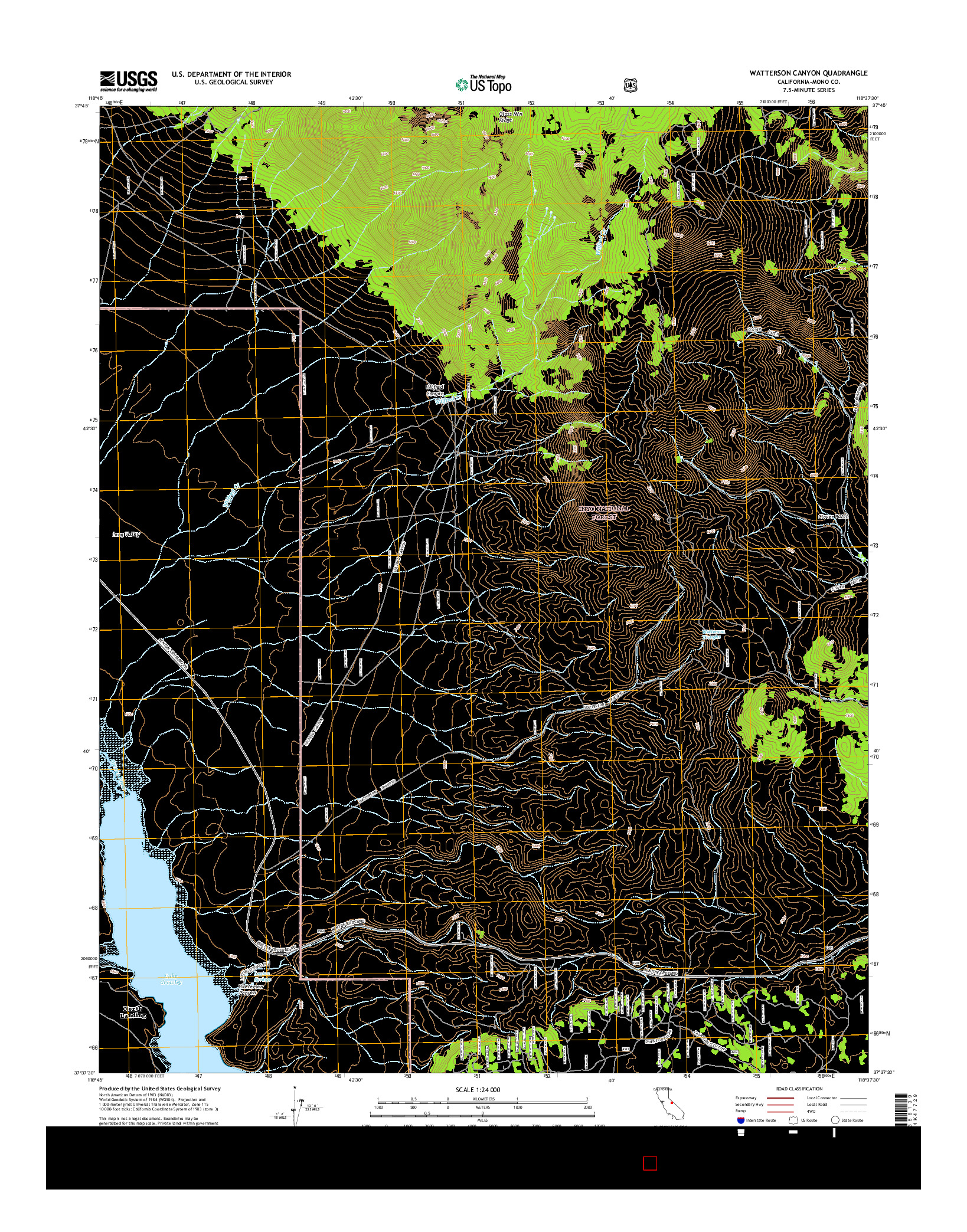 USGS US TOPO 7.5-MINUTE MAP FOR WATTERSON CANYON, CA 2015