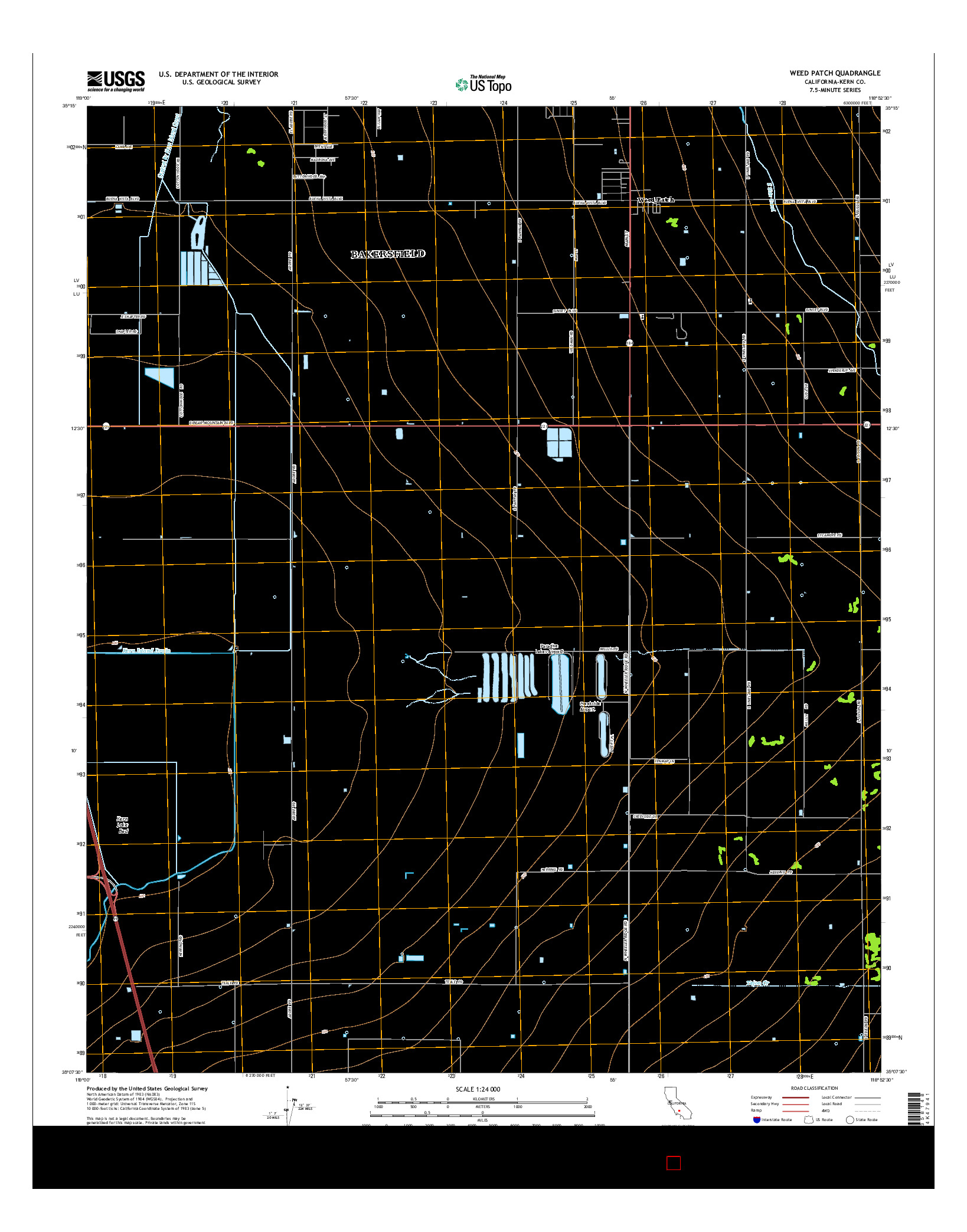 USGS US TOPO 7.5-MINUTE MAP FOR WEED PATCH, CA 2015