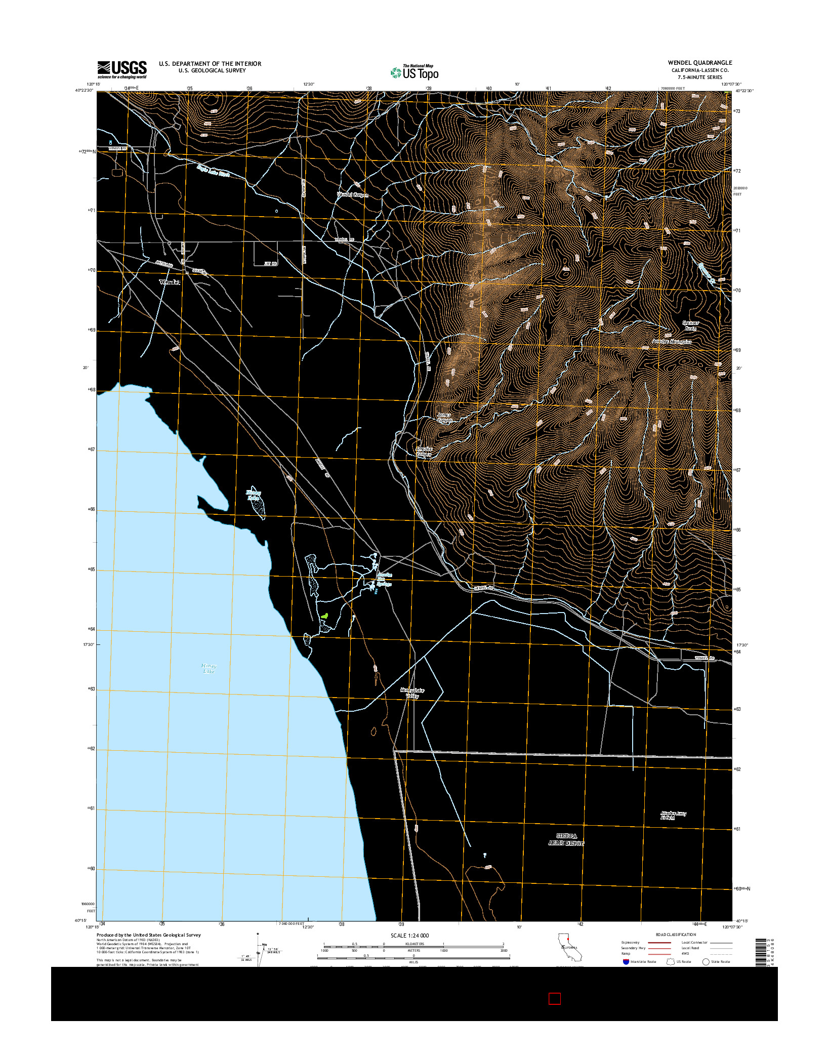 USGS US TOPO 7.5-MINUTE MAP FOR WENDEL, CA 2015