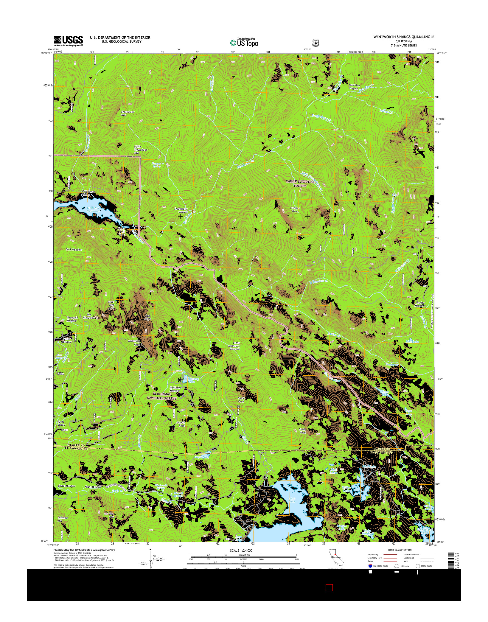 USGS US TOPO 7.5-MINUTE MAP FOR WENTWORTH SPRINGS, CA 2015