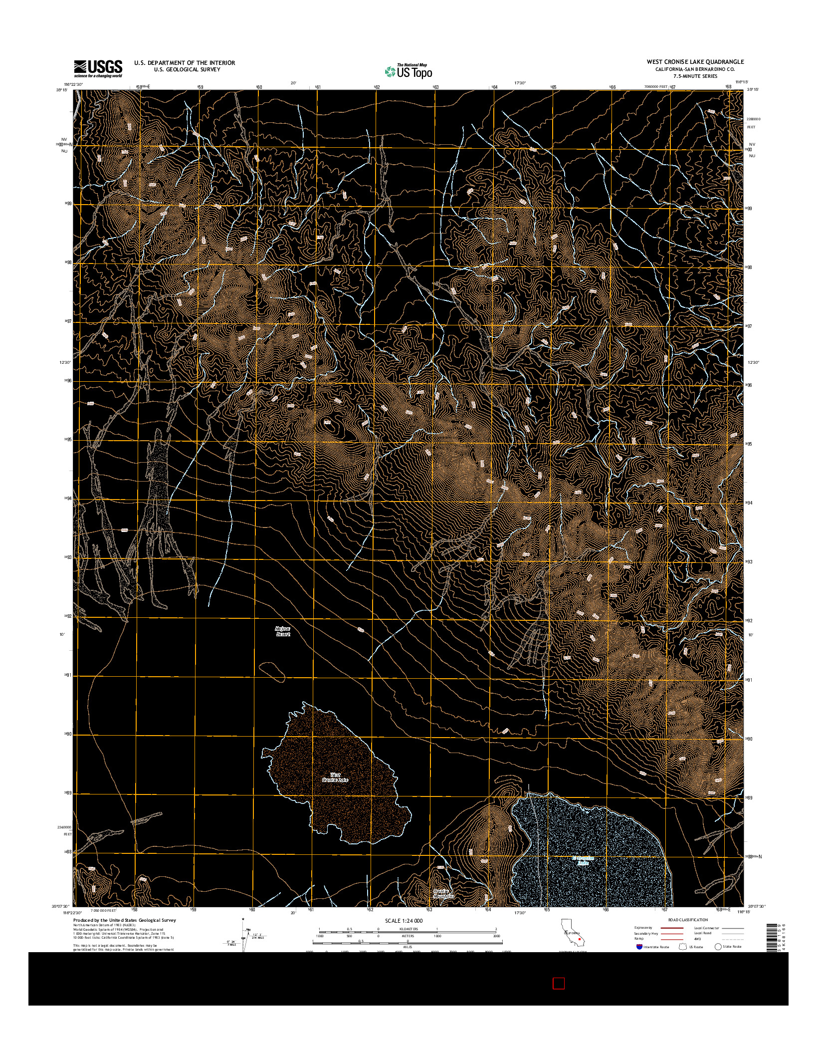 USGS US TOPO 7.5-MINUTE MAP FOR WEST CRONISE LAKE, CA 2015