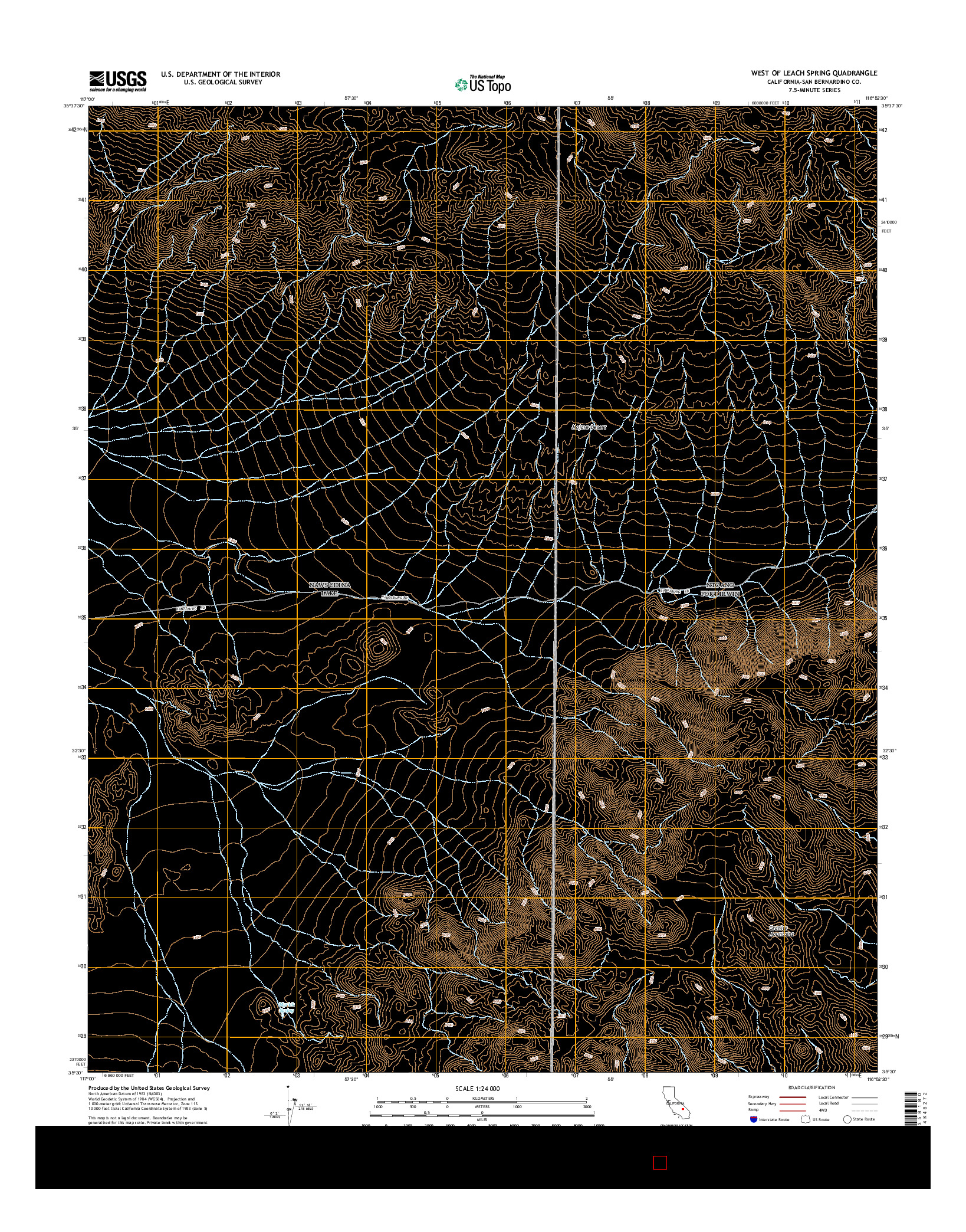 USGS US TOPO 7.5-MINUTE MAP FOR WEST OF LEACH SPRING, CA 2015