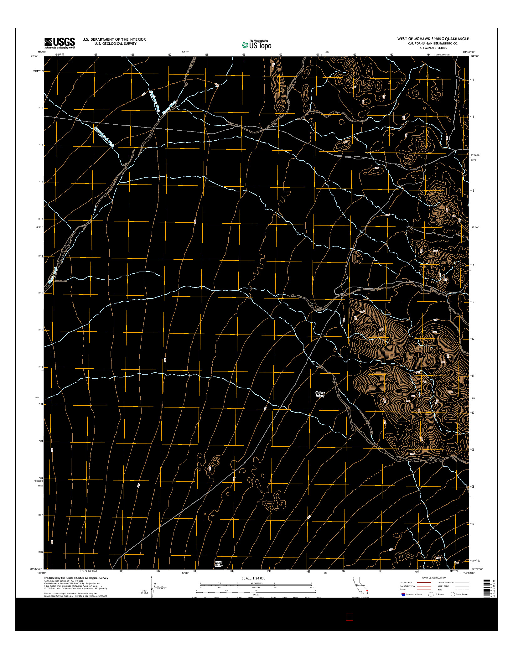 USGS US TOPO 7.5-MINUTE MAP FOR WEST OF MOHAWK SPRING, CA 2015