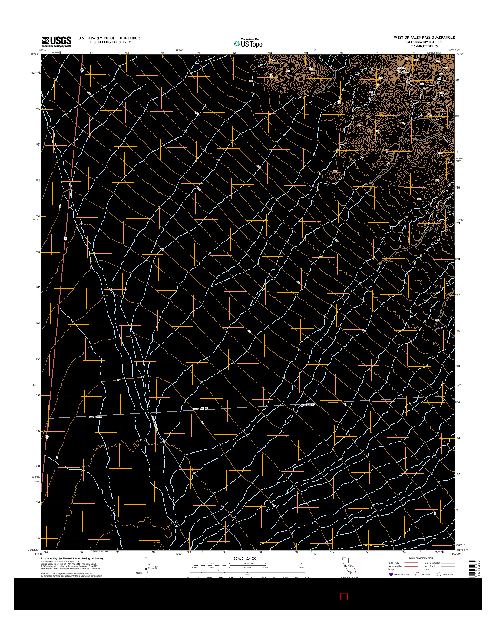 USGS US TOPO 7.5-MINUTE MAP FOR WEST OF PALEN PASS, CA 2015